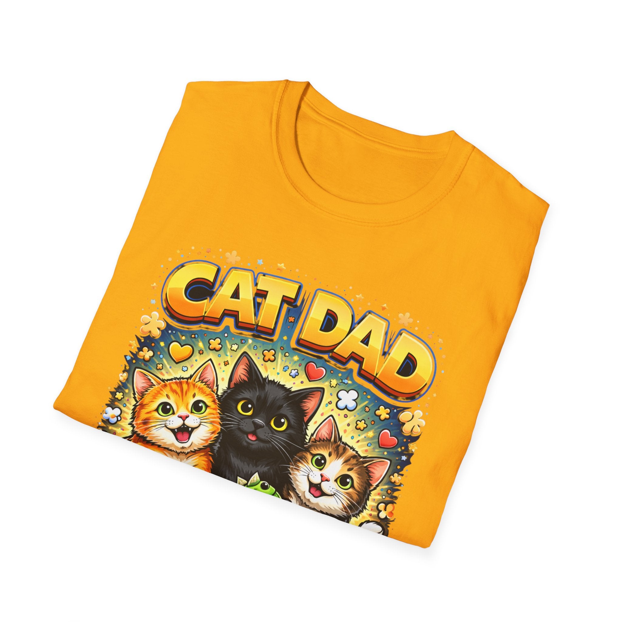 Cat Dad graphic T-Shirt | Cute kittens, colorful illustration, pet lover tee