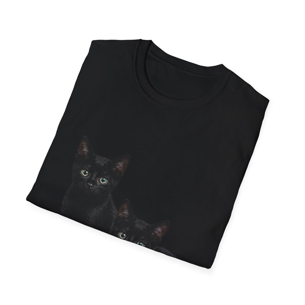 Black Kittens Illustration T-Shirt | Cute Cat Artwork