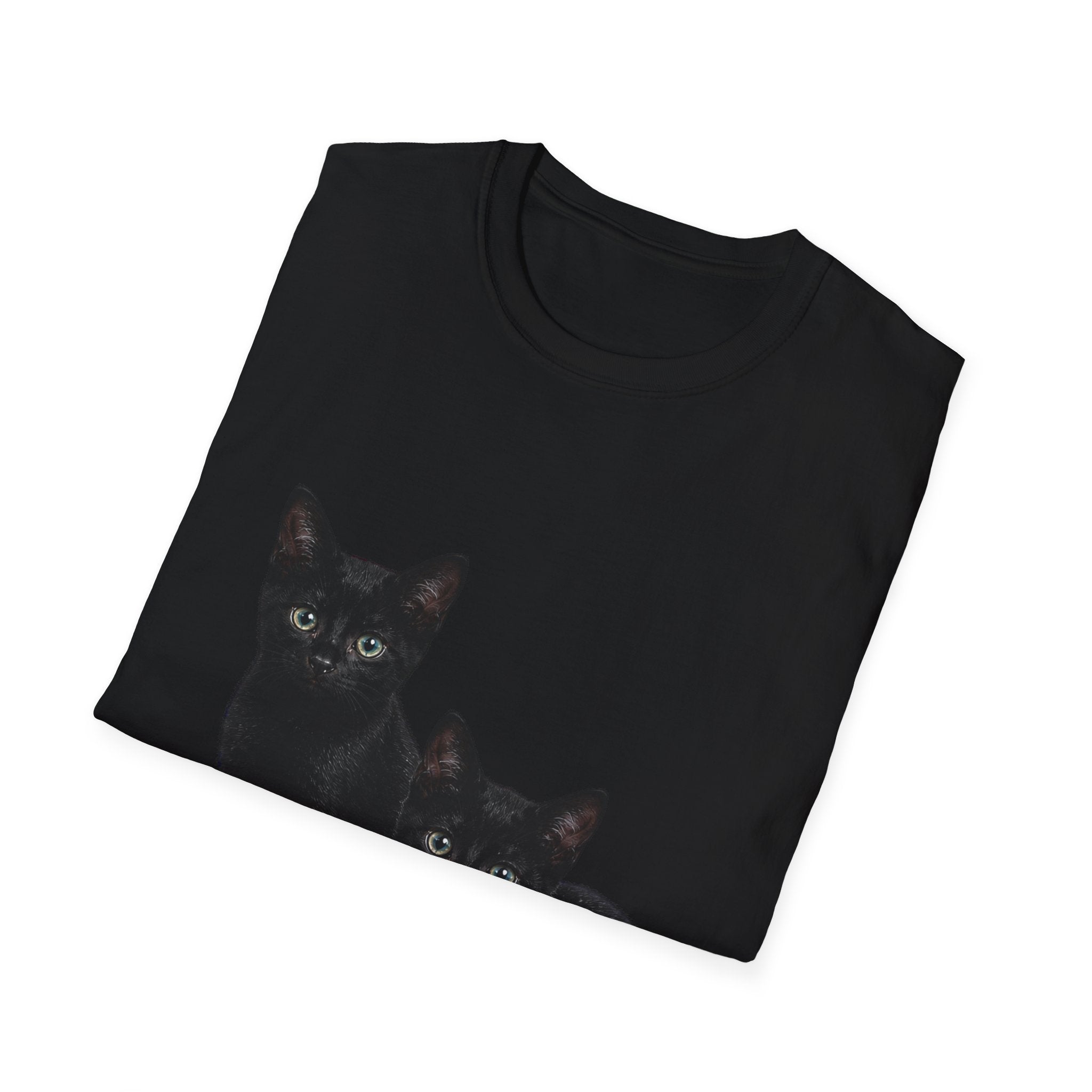 Black Kittens Illustration T-Shirt | Cute Cat Artwork