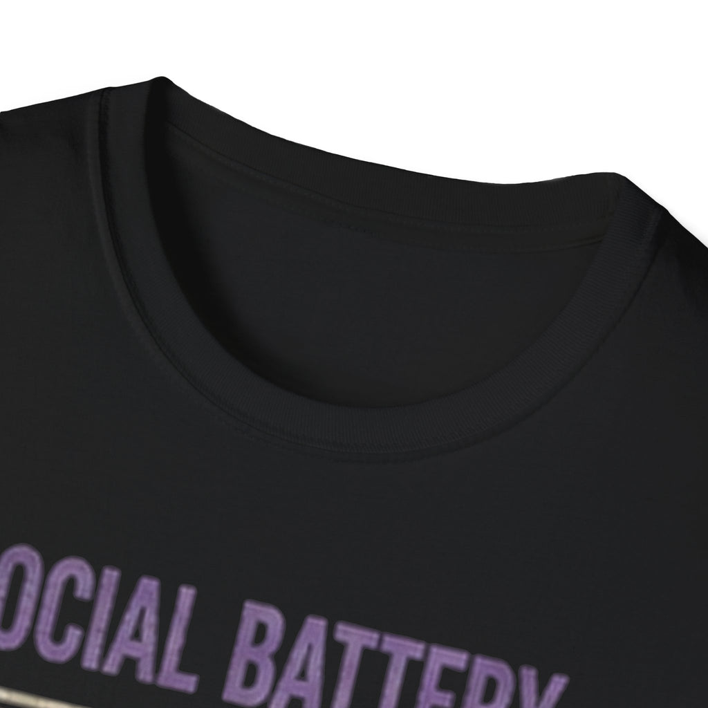 Social Battery Drained Cat T-Shirt | Low Battery Cat Shirt