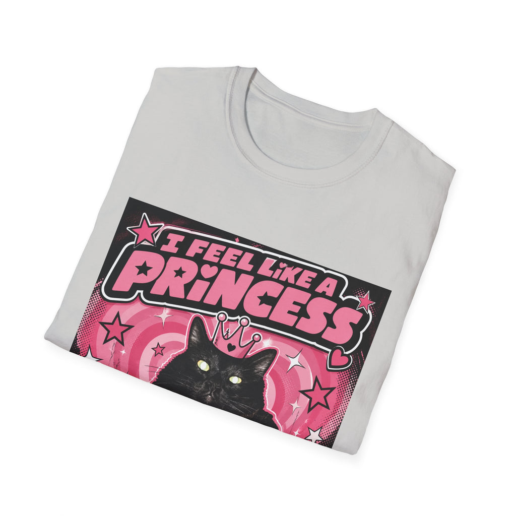 I Feel Like a Princess cat T-Shirt | Black Cat, Pink Retro Design