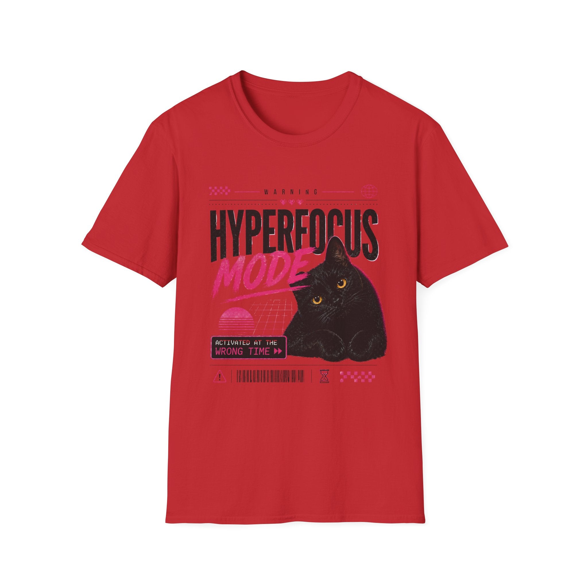 Hyperfocus Mode Cat T-Shirt | Cute Black Cat Graphic Tee