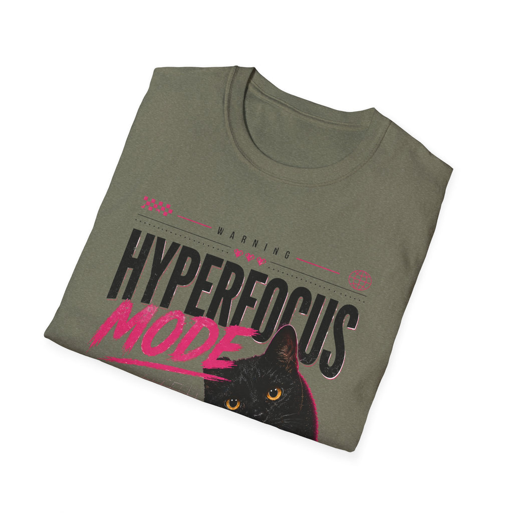 Hyperfocus Mode Cat T-Shirt | Cute Black Cat Graphic Tee