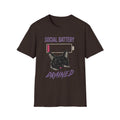 Social Battery Drained Cat T-Shirt | Low Battery Cat Shirt