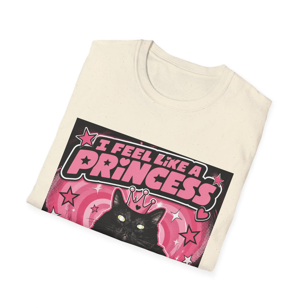 I Feel Like a Princess cat T-Shirt | Black Cat, Pink Retro Design