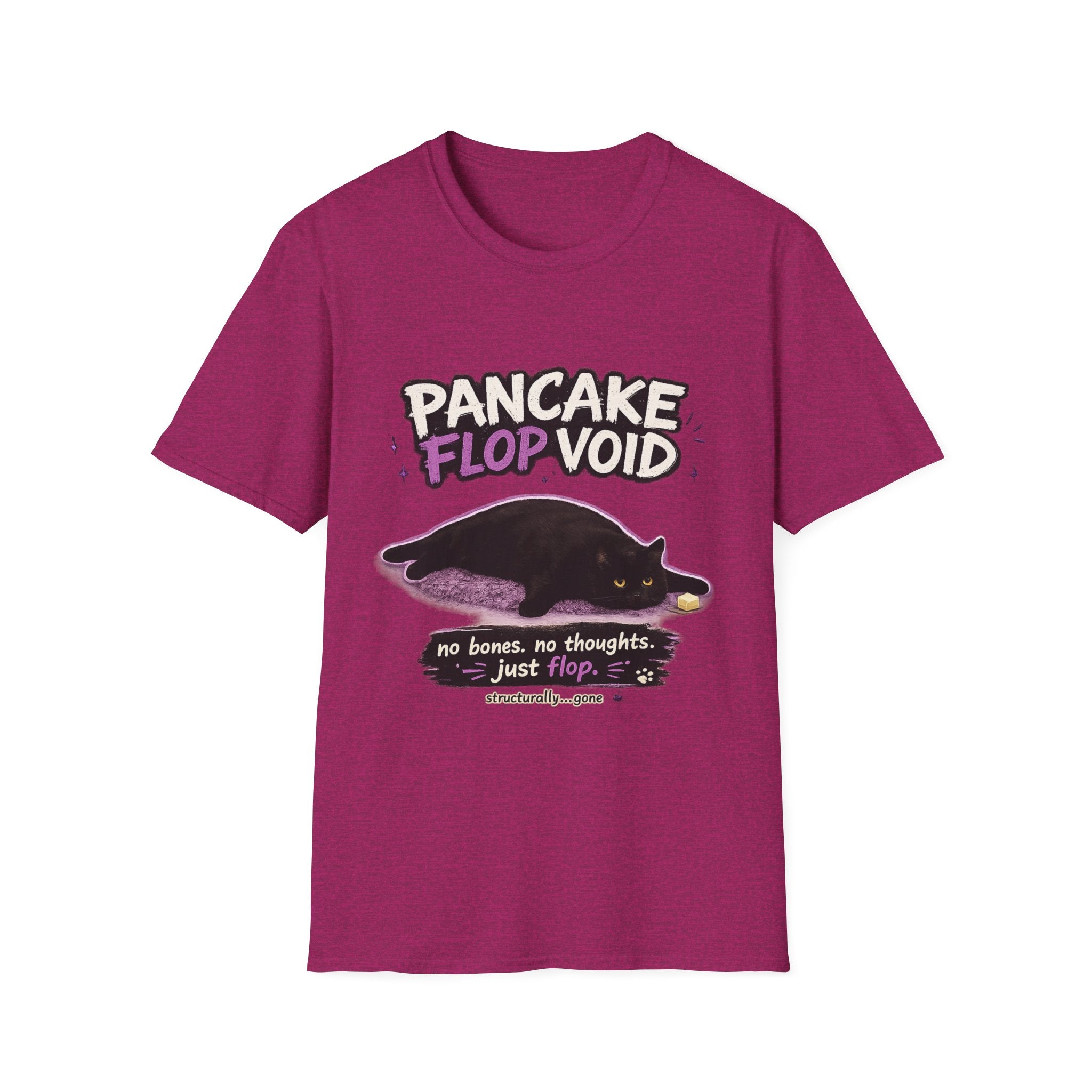 Pancake Flop Void cat graphic T-Shirt | no bones no thoughts just flop