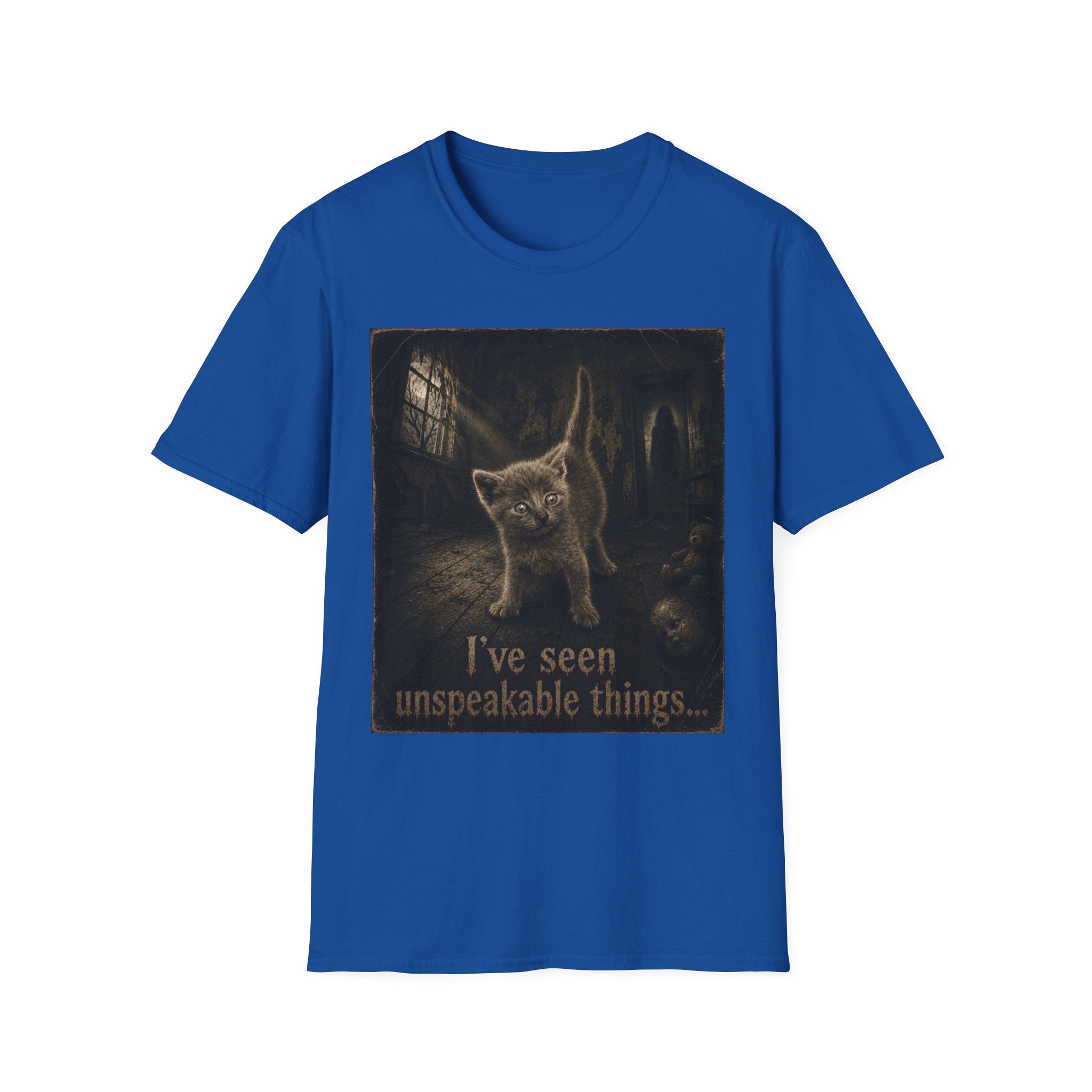 Gray Spooky Cat T-Shirt | Halloween Cat Shirt
