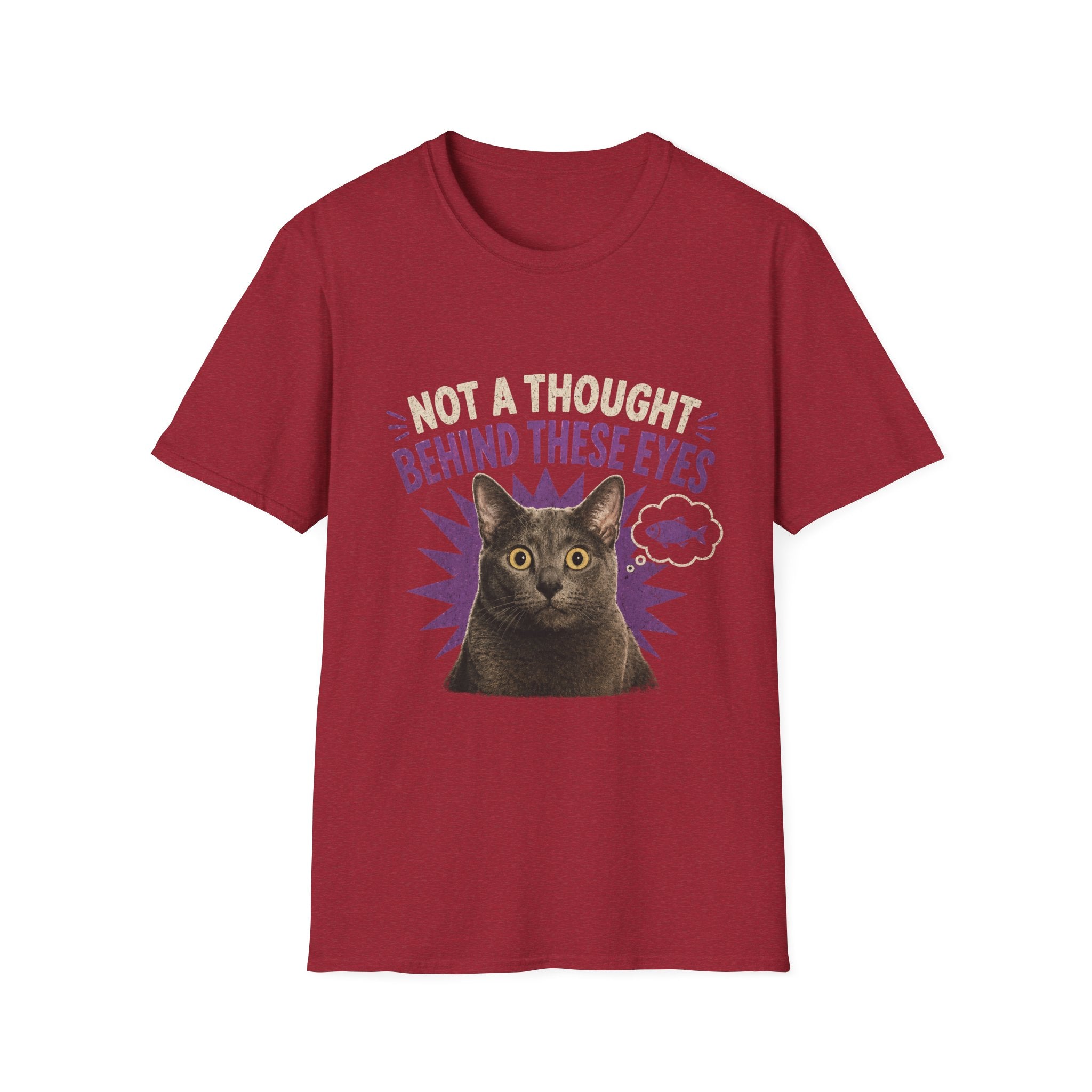 Not a Thought Behind These Eyes Cat T-Shirt | Funny Cat Face Tee