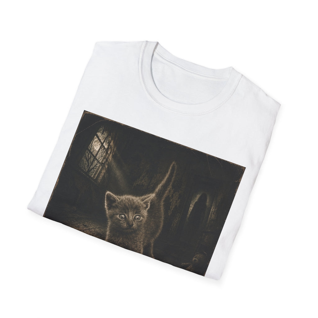 Gray Spooky Cat T-Shirt | Halloween Cat Shirt