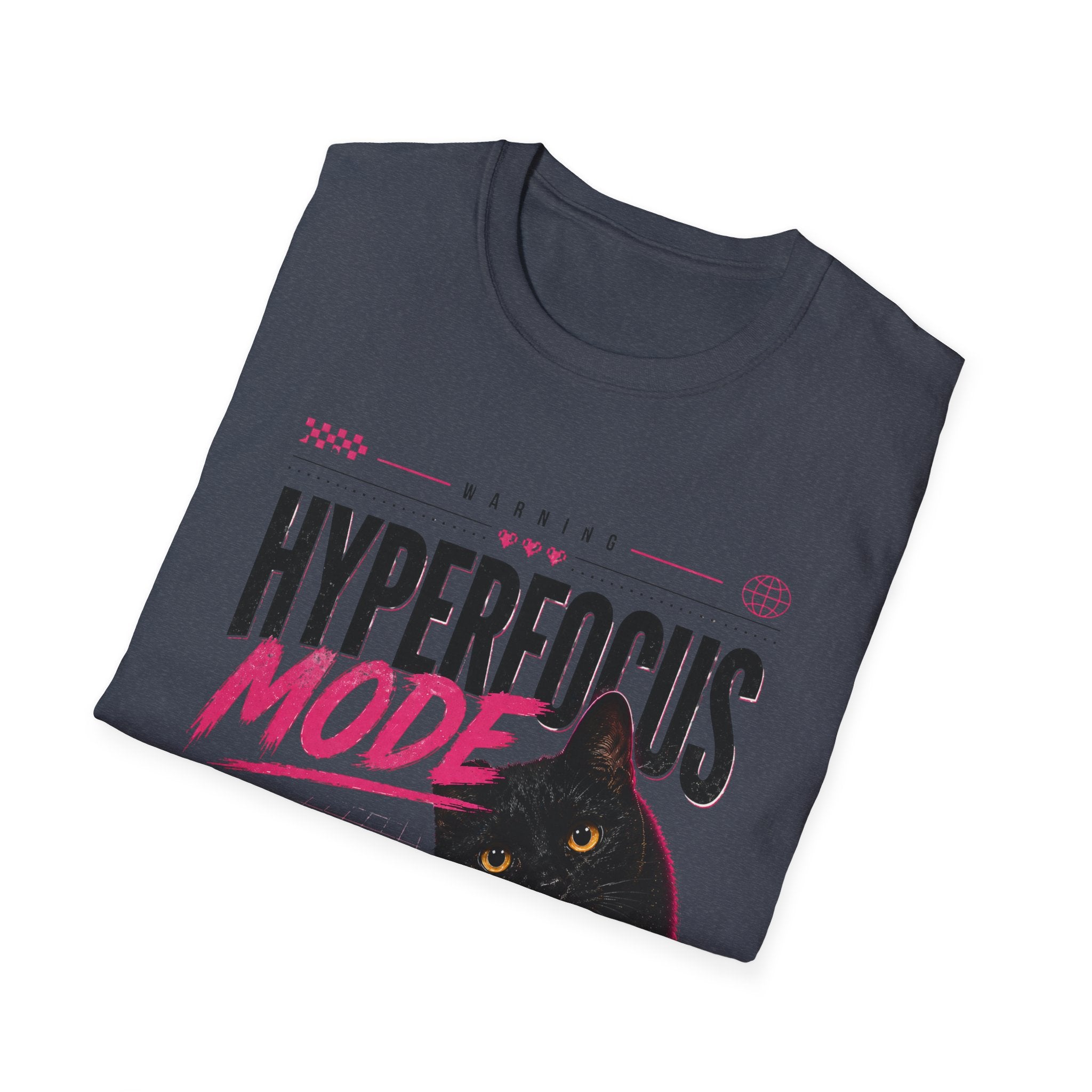 Hyperfocus Mode Cat T-Shirt | Cute Black Cat Graphic Tee
