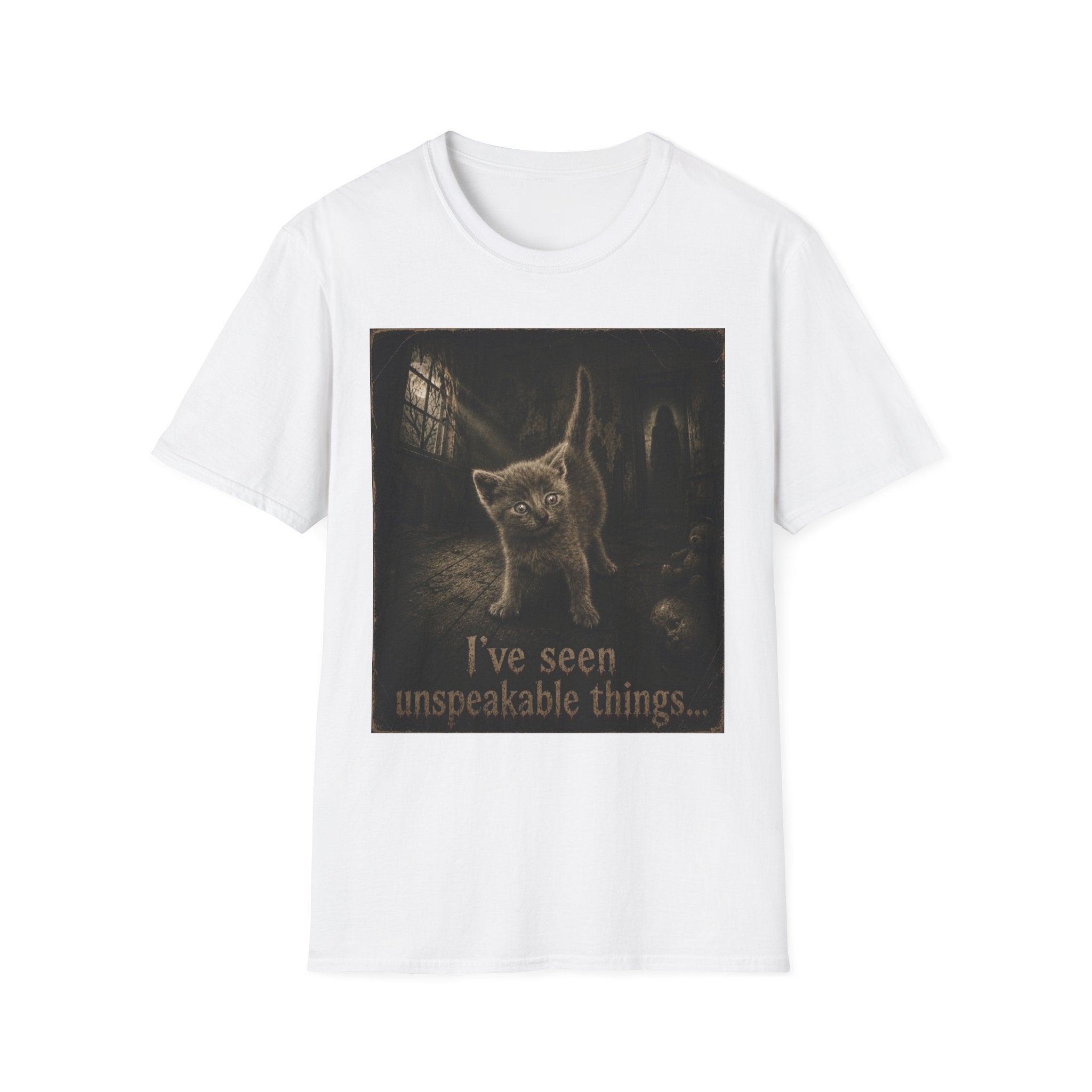 Gray Spooky Cat T-Shirt | Halloween Cat Shirt