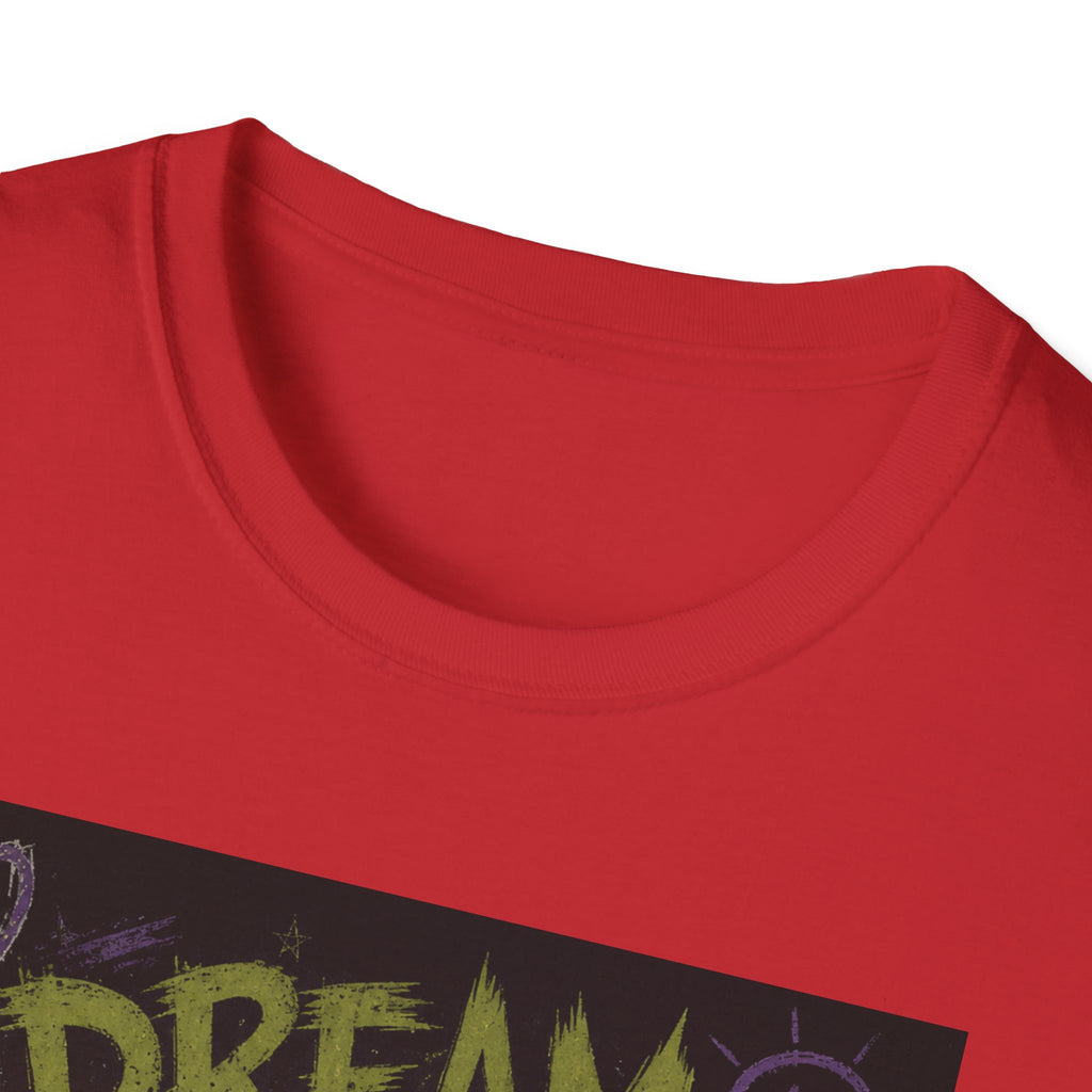 Dream of Pickles cat illustration T-Shirt | whimsical night scene, purple text