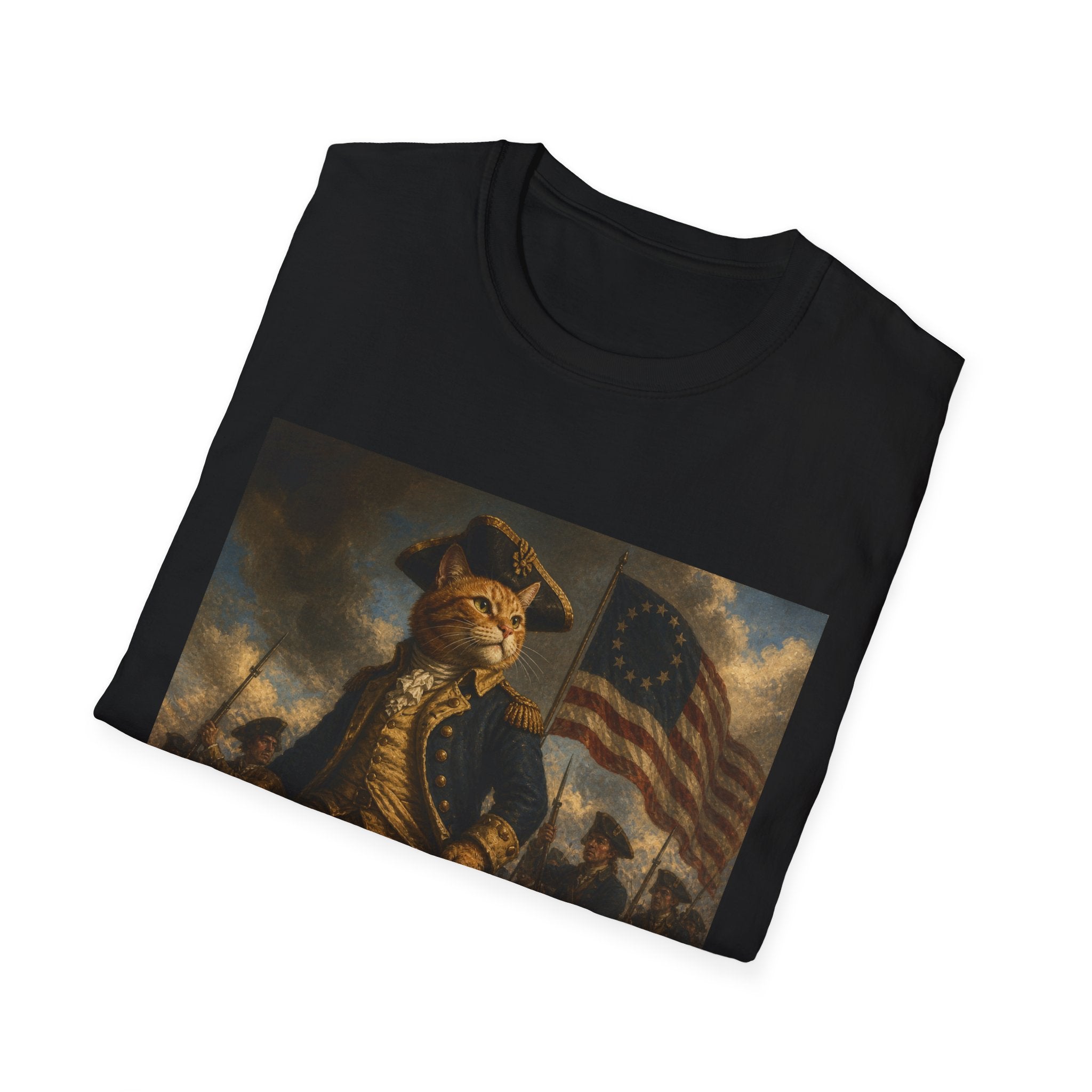 4th of July Revolutionary Fox T-Shirt | American Flag, 1776 Patriotic Design