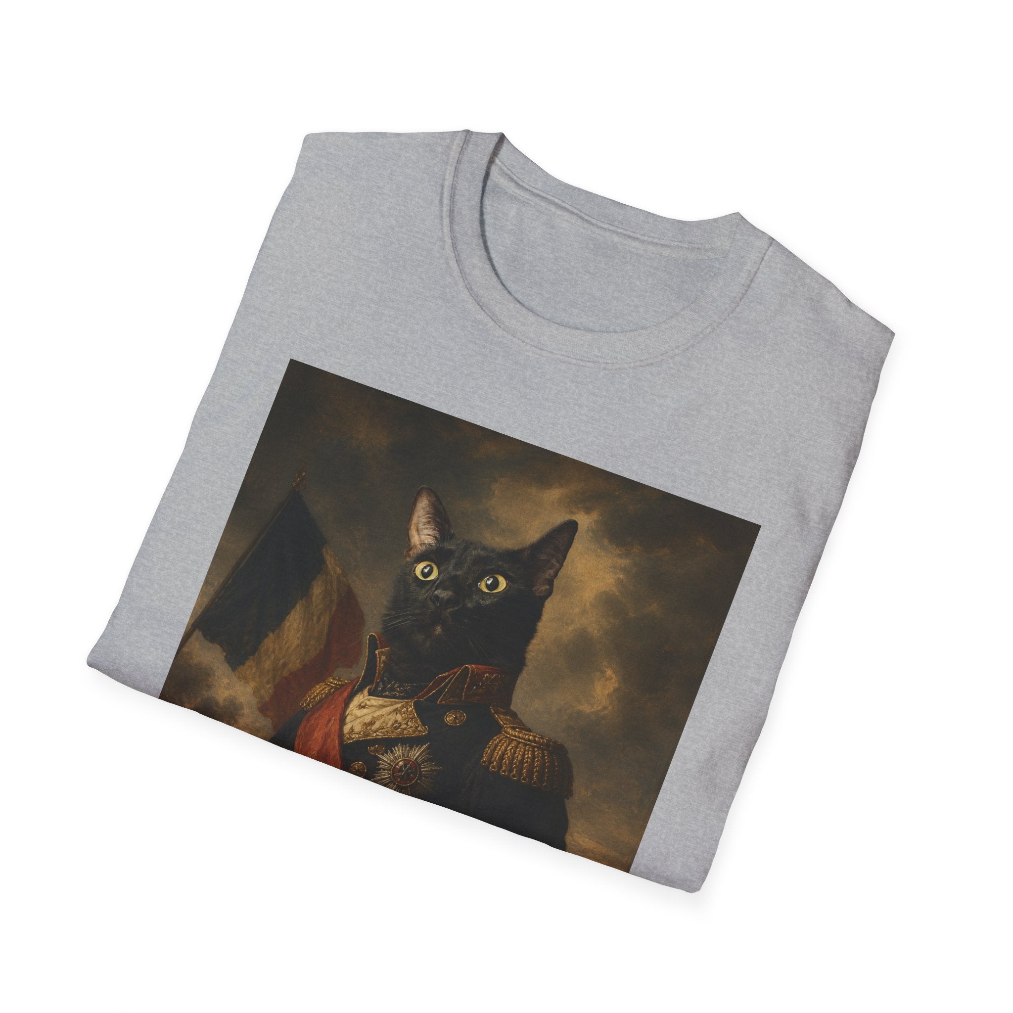 Regal Black Cat General T-Shirt | Vintage Portrait, Military Uniform