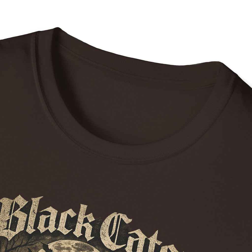 Black Cats & Coffee T-Shirt | Vintage Gothic Cat Illustration, Coffee Lover