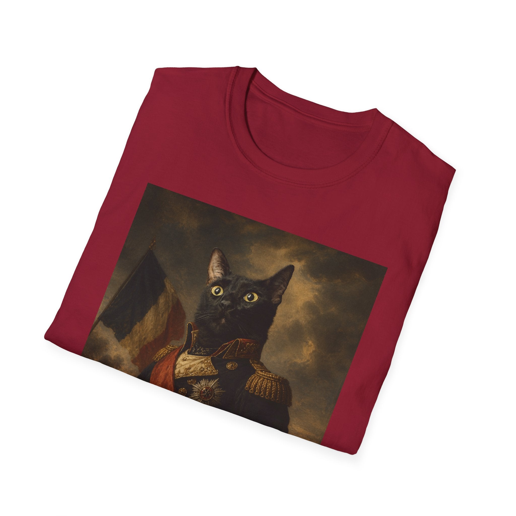 Regal Black Cat General T-Shirt | Vintage Portrait, Military Uniform