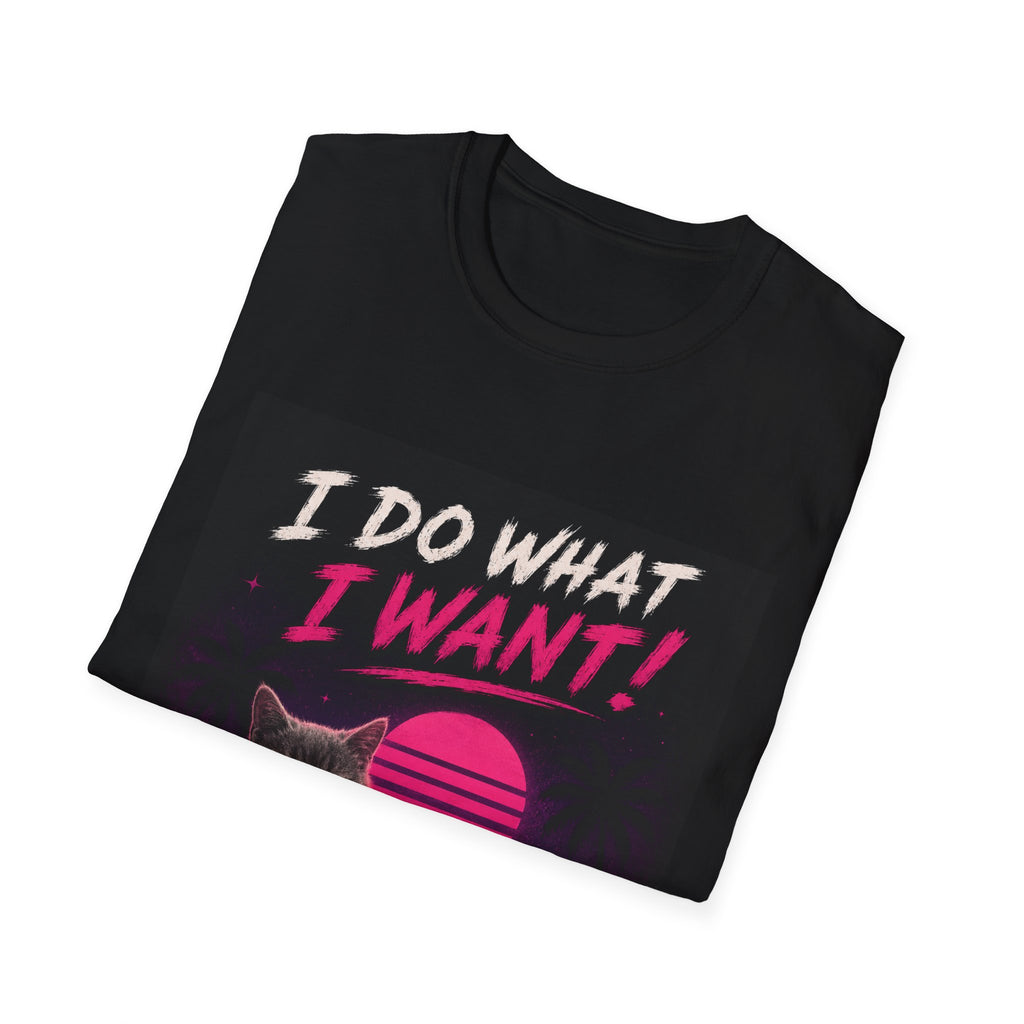 I Do What I Want Retro Cat T-Shirt | 80s Vaporwave Cat Tee