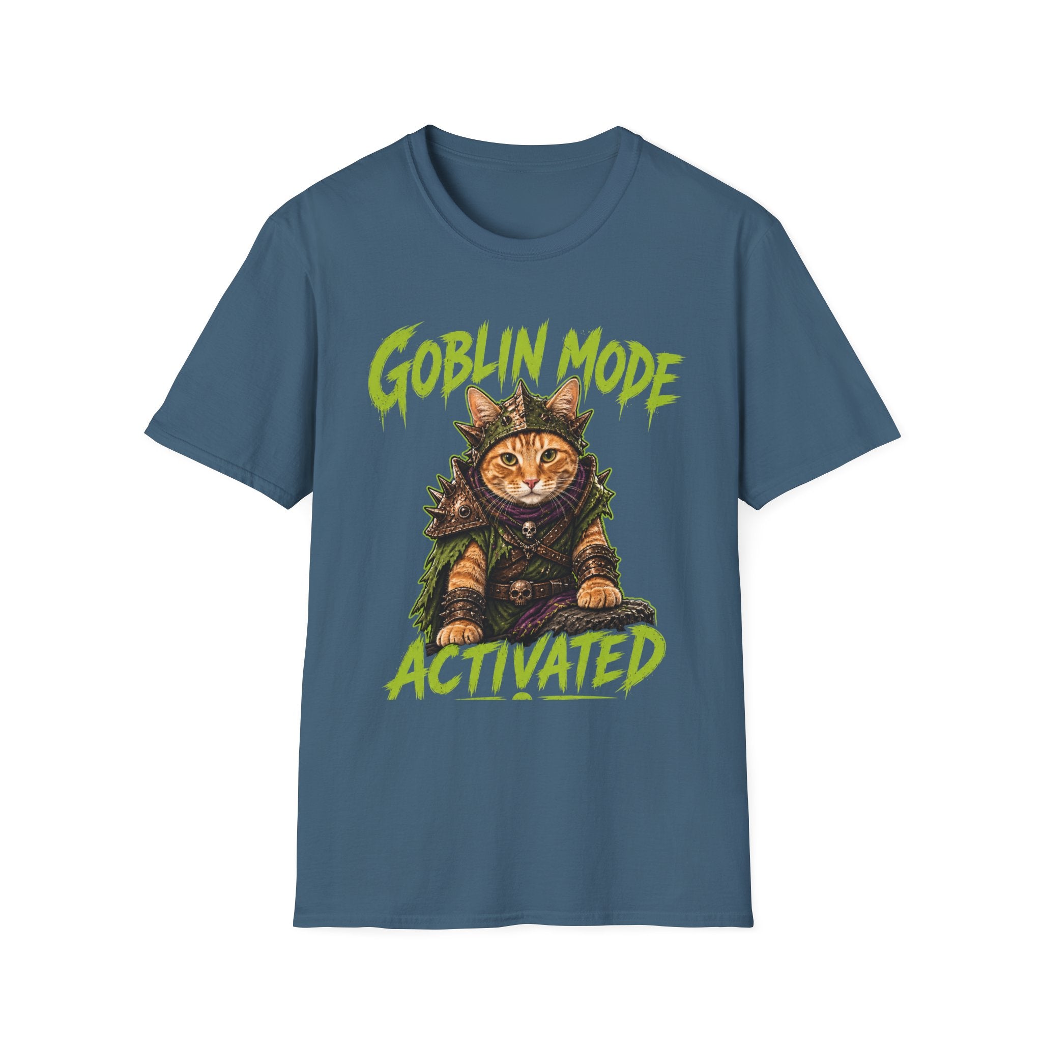 Goblin Mode Activated Cat T-Shirt | Fantasy Cat Illustration, Halloween Vibe