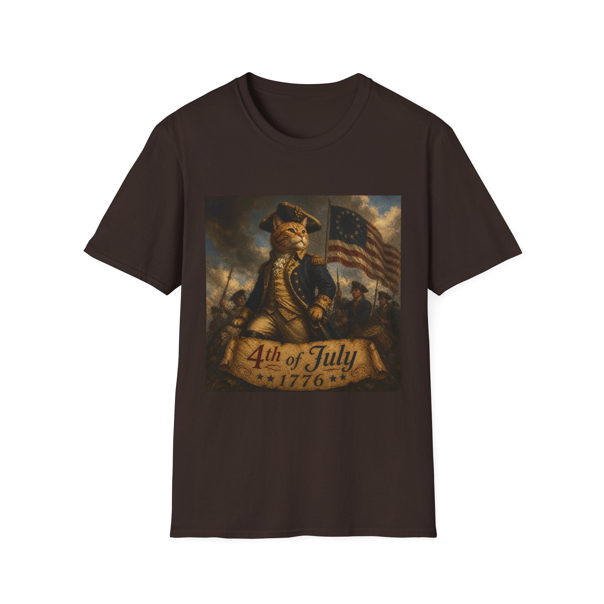 4th of July Revolutionary Fox T-Shirt | American Flag, 1776 Patriotic Design