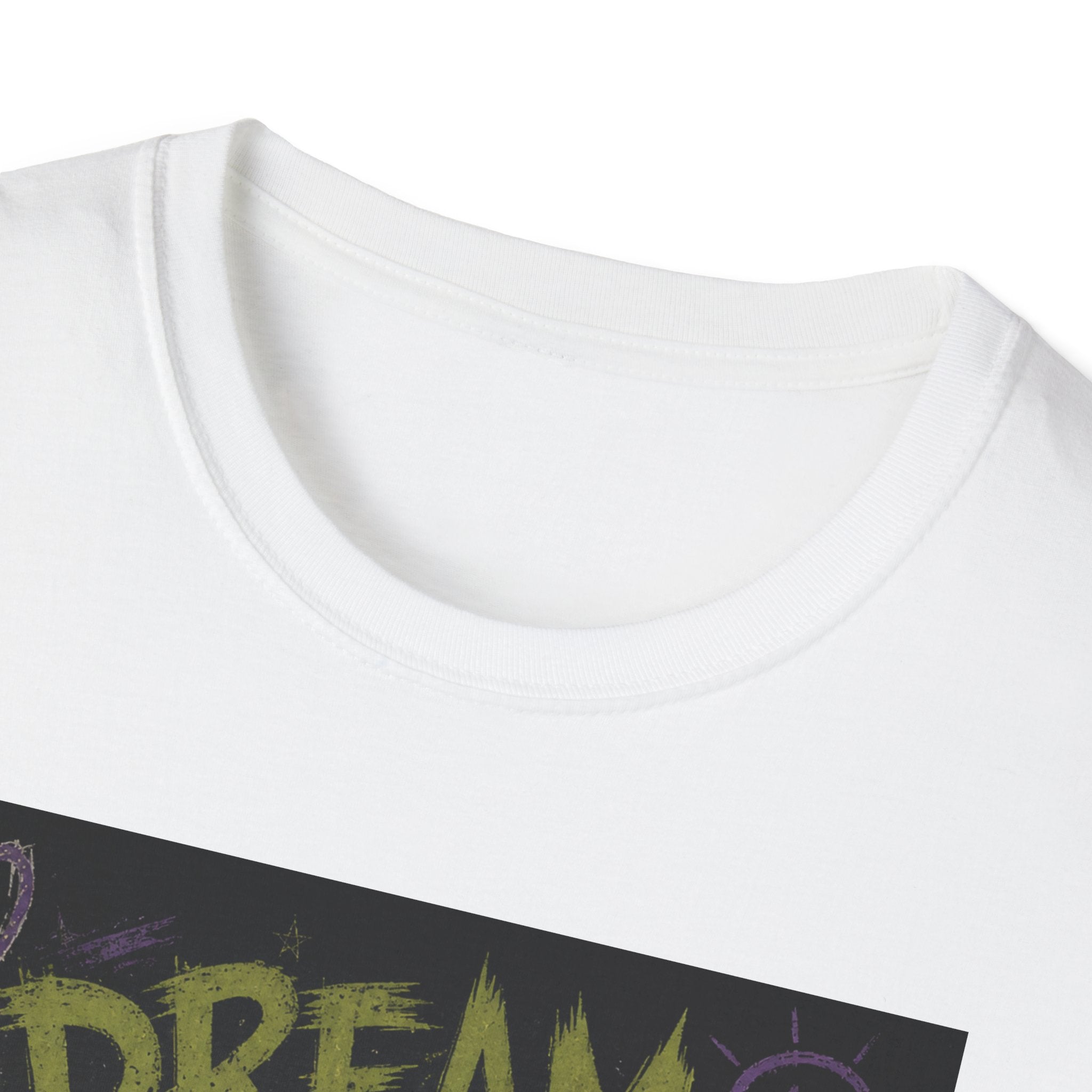 Dream of Pickles cat illustration T-Shirt | whimsical night scene, purple text