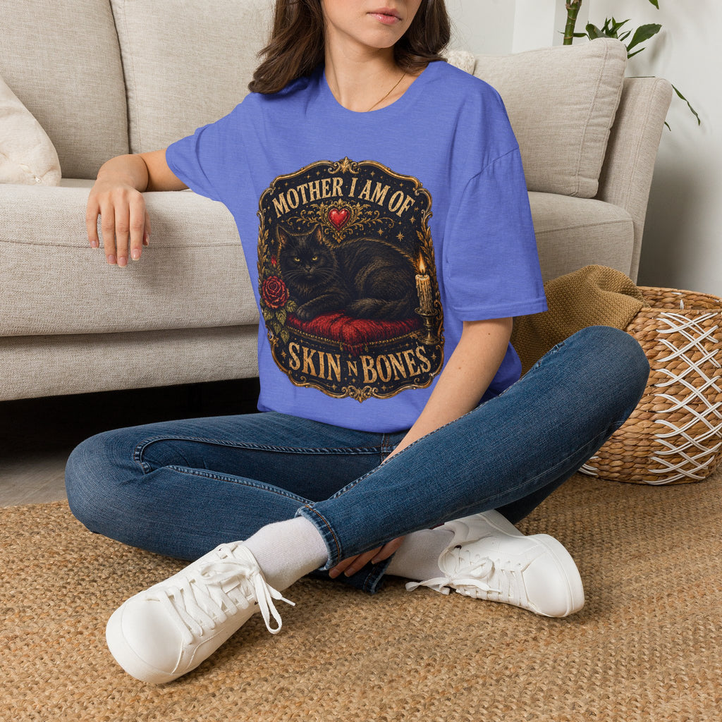 Mother I Am Of... Cat Skull Gothic T-Shirt | Black Cat, Rose, Candle