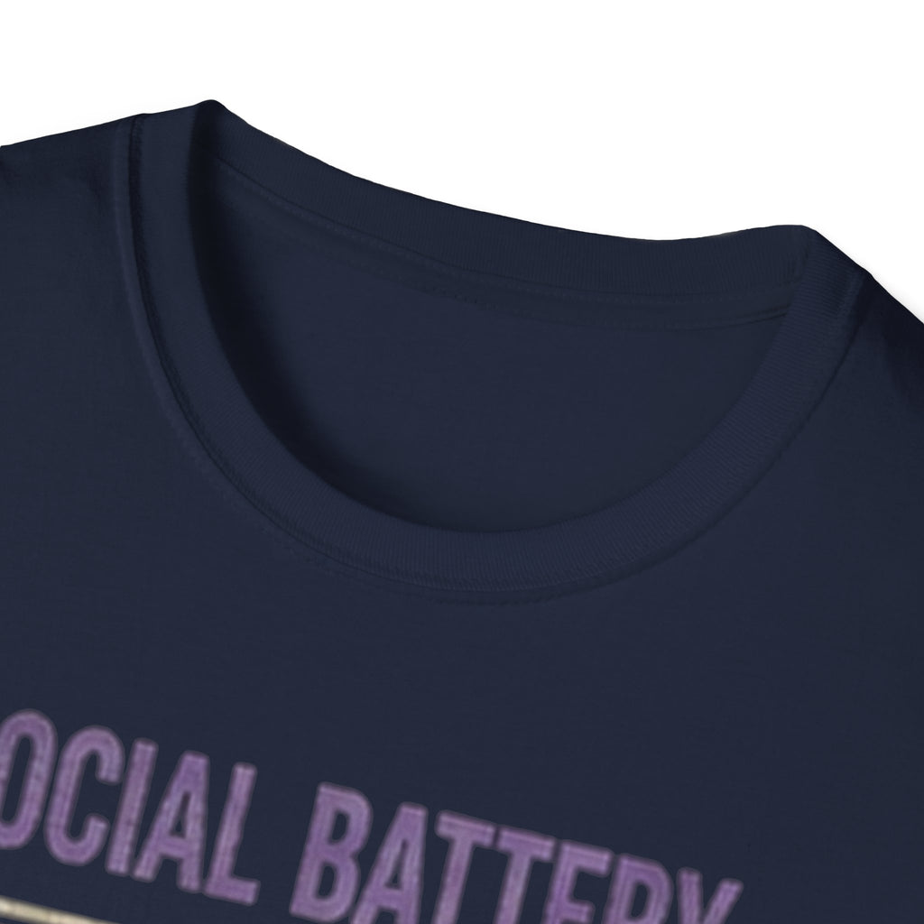 Social Battery Drained Cat T-Shirt | Low Battery Cat Shirt