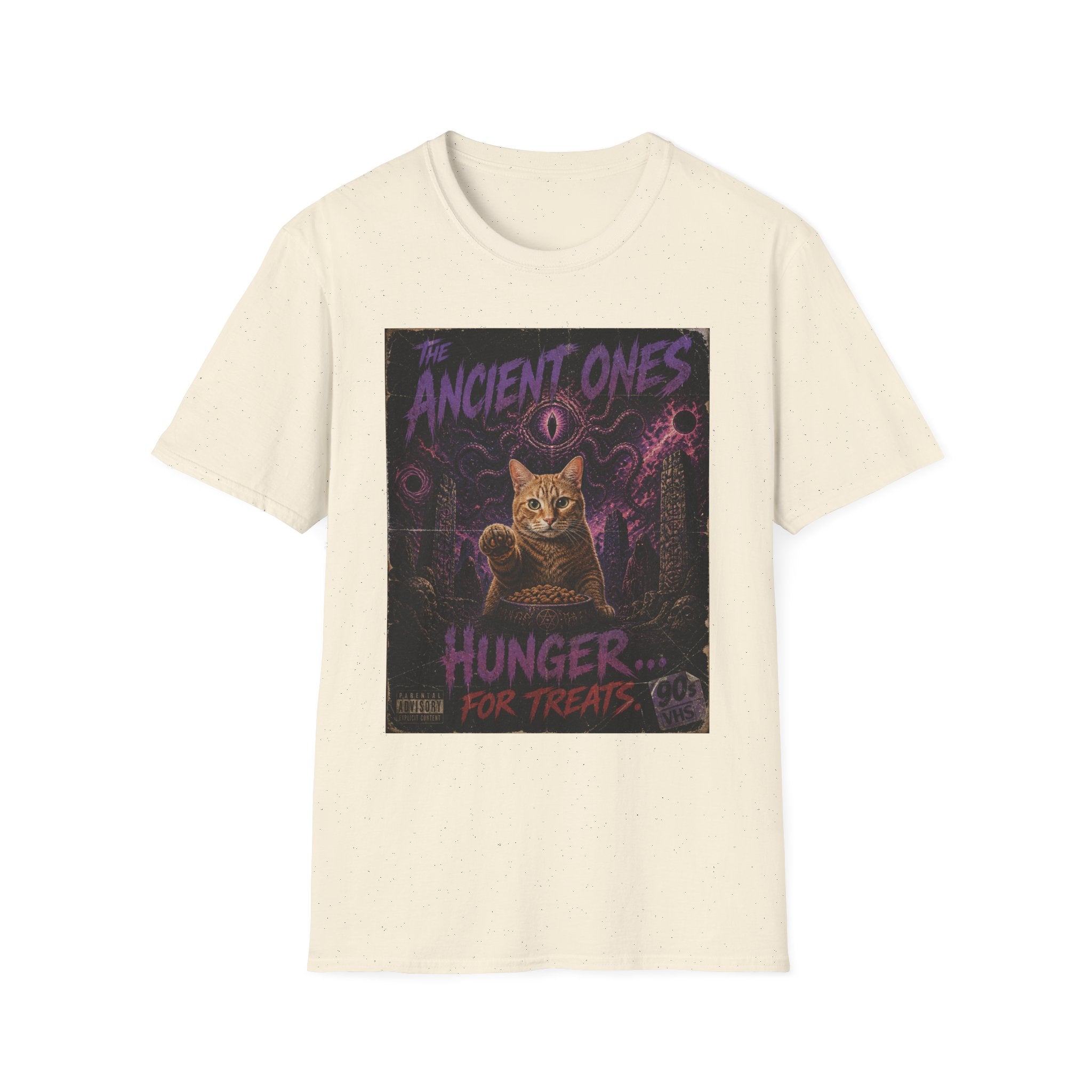 Ancient Ones Cat Horror Poster T-Shirt | Cthulhu Cat Hunger for Treats