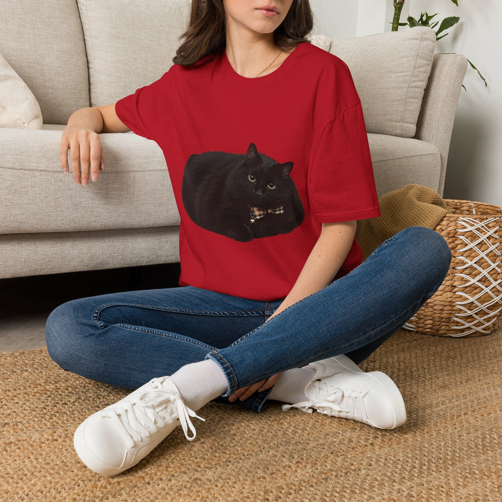 Peeking Black Cat T-Shirt | Minimal Cat Illustration