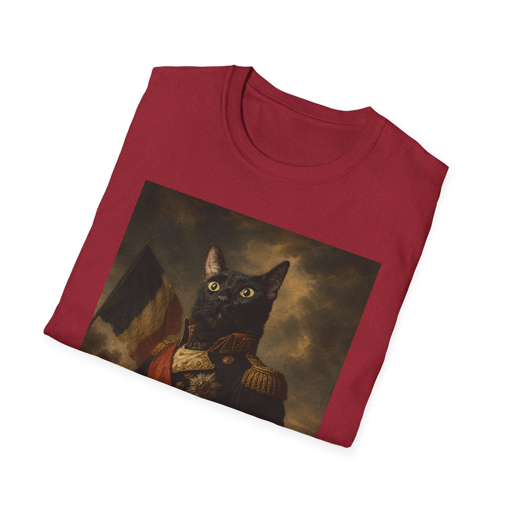 Regal Black Cat General T-Shirt | Vintage Portrait, Military Uniform