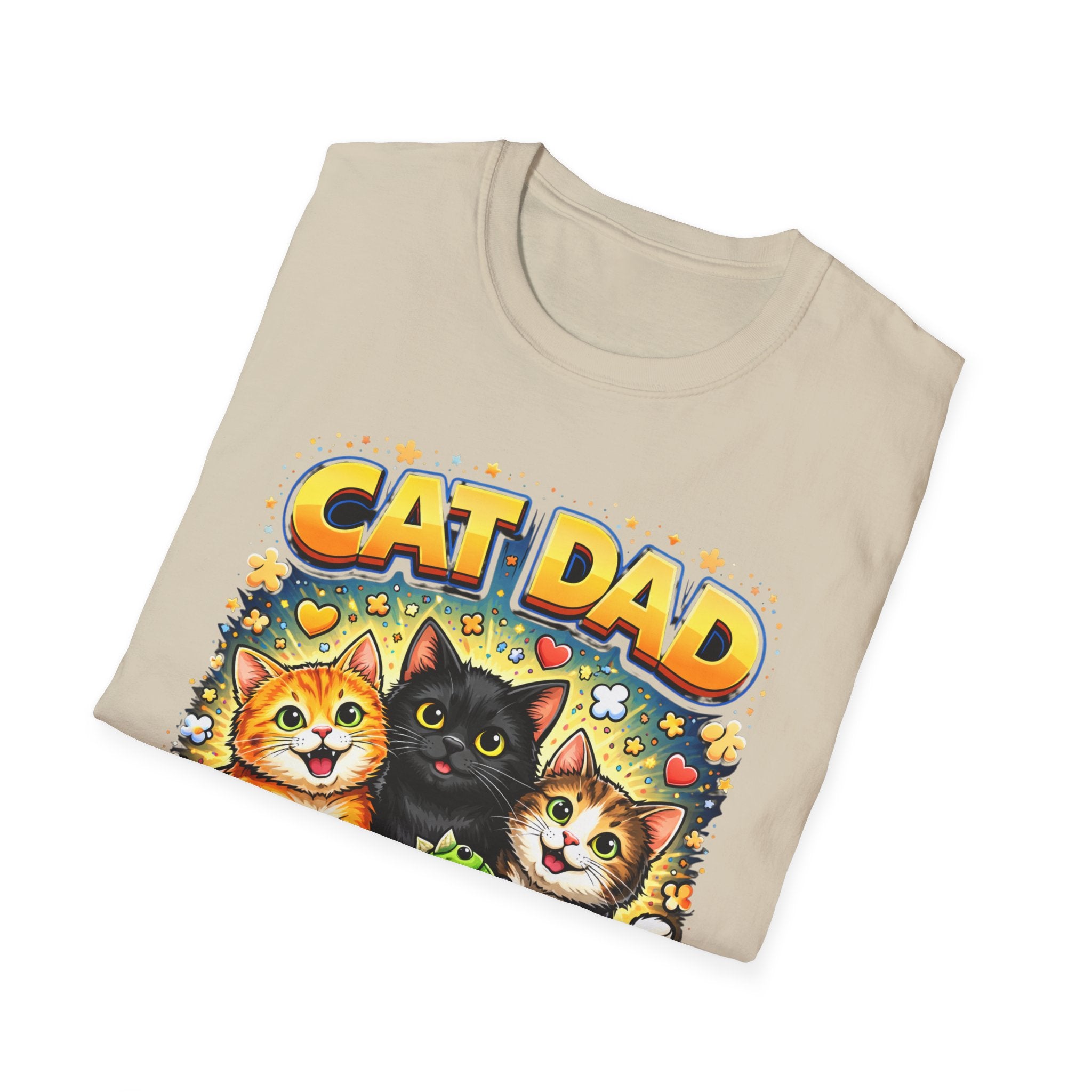 Cat Dad graphic T-Shirt | Cute kittens, colorful illustration, pet lover tee