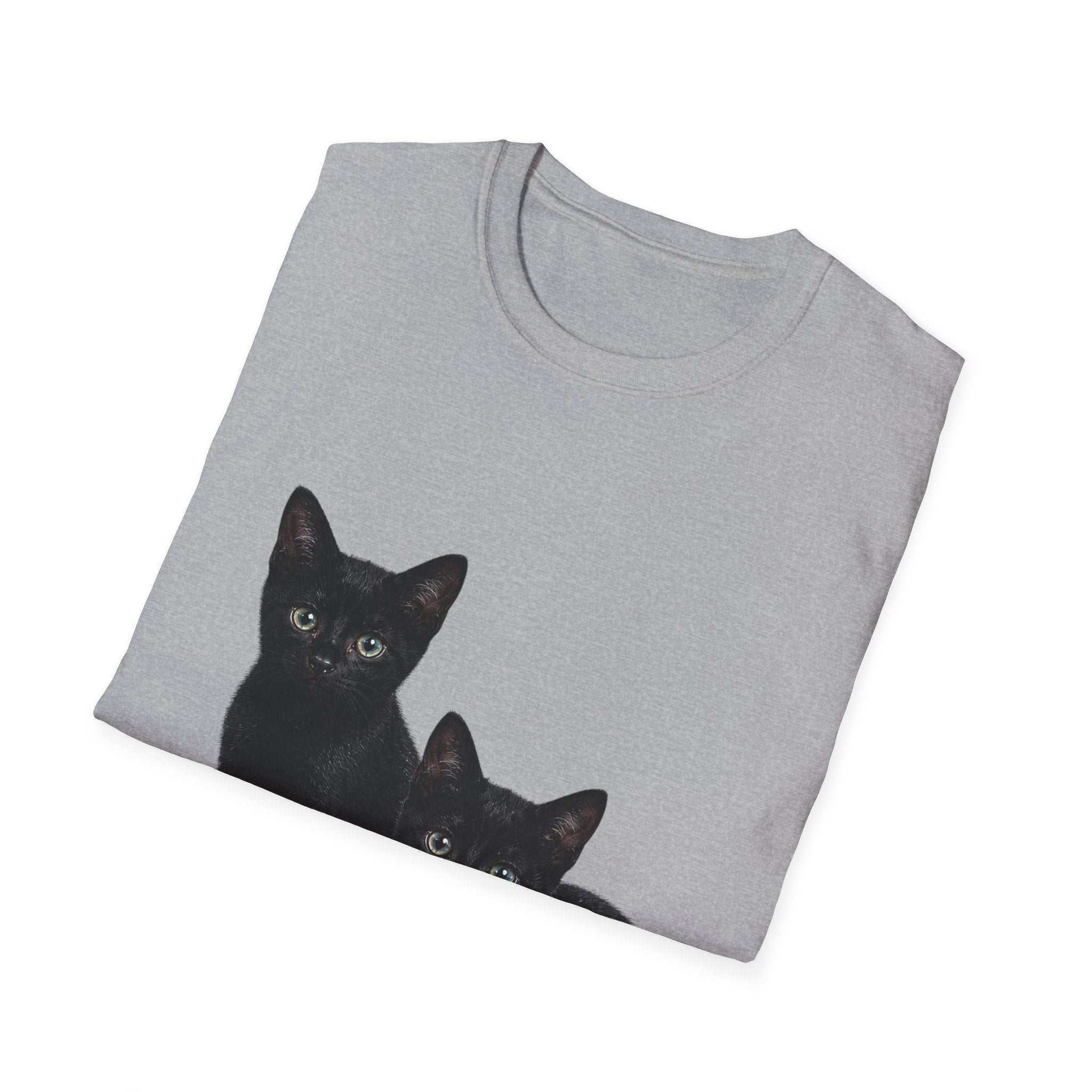 Black Kittens Illustration T-Shirt | Cute Cat Artwork