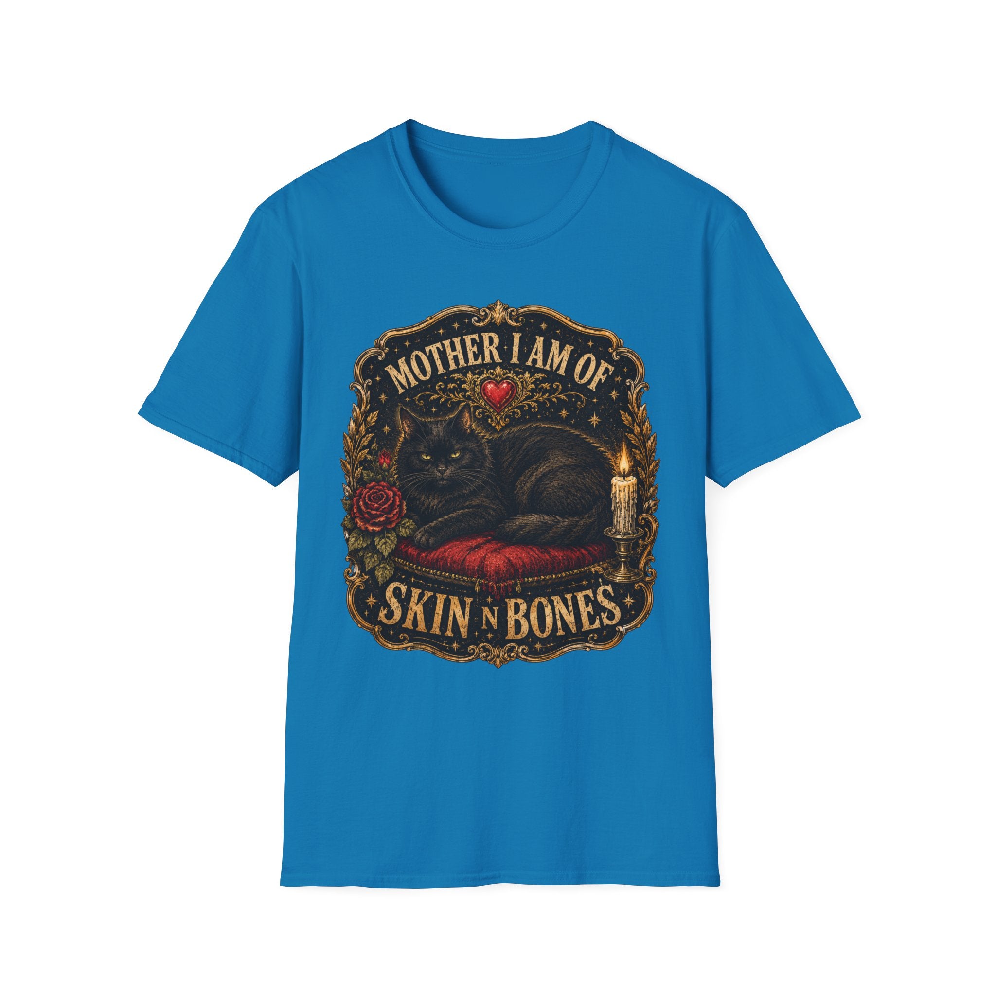 Mother I Am Of... Cat Skull Gothic T-Shirt | Black Cat, Rose, Candle