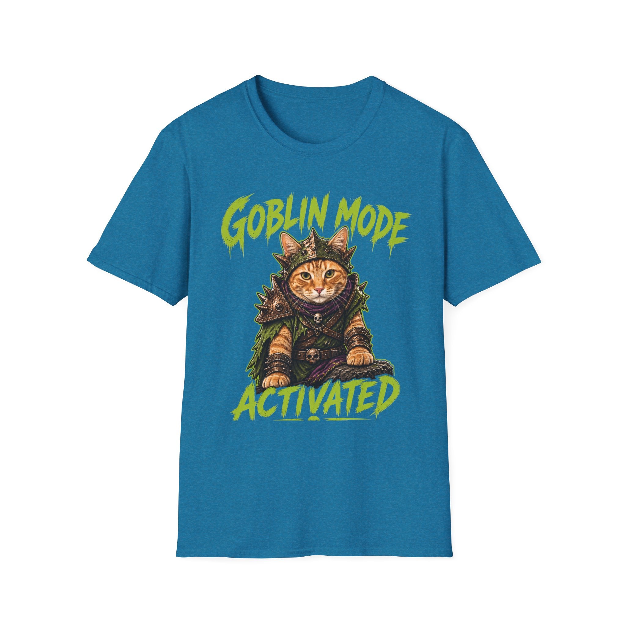 Goblin Mode Activated Cat T-Shirt | Fantasy Cat Illustration, Halloween Vibe