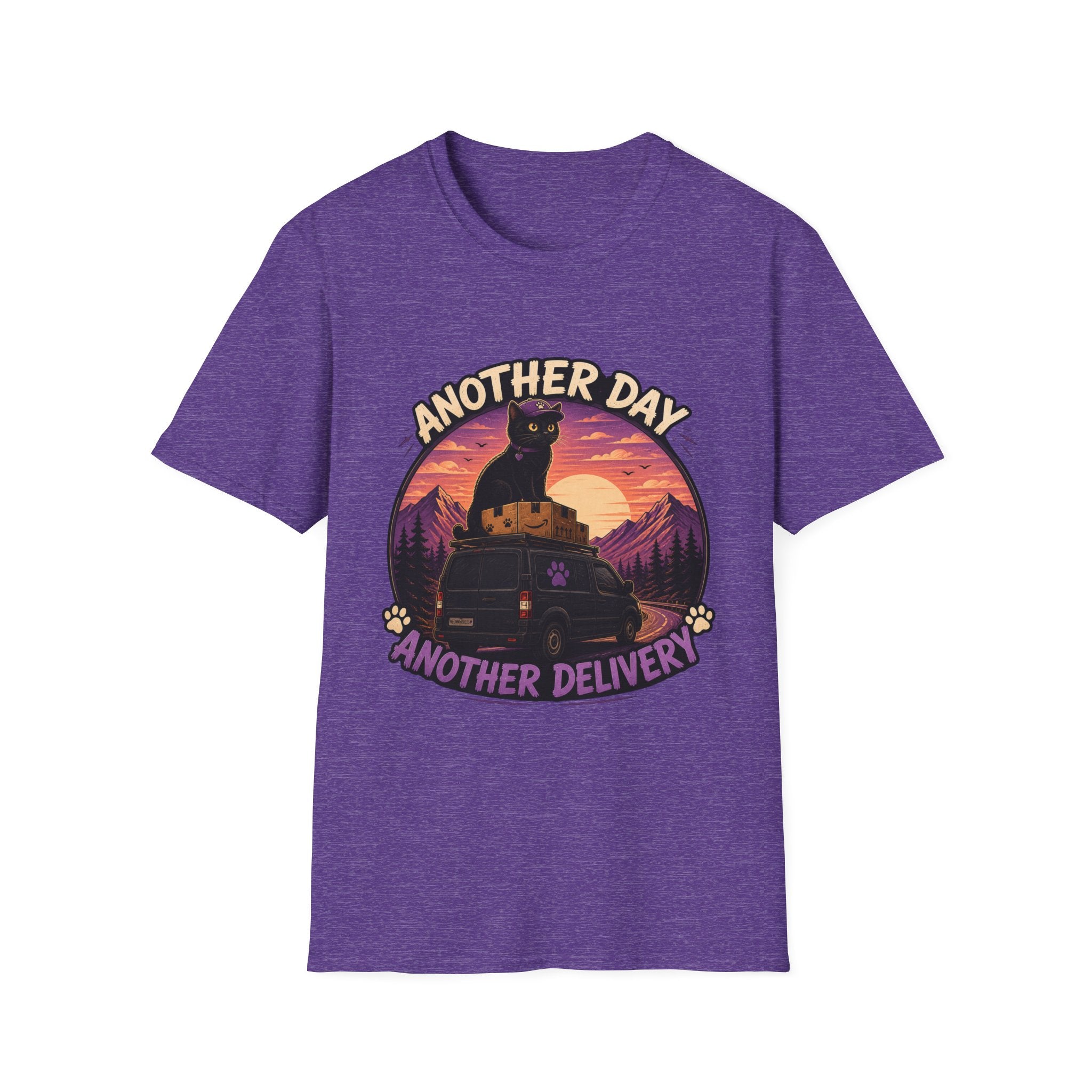 Another Day Another Delivery cat sunset T-Shirt | Delivery Cat Graphic Tee