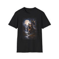 Moonlit Tortie Cat T-Shirt | Night Sky Cat Illustration