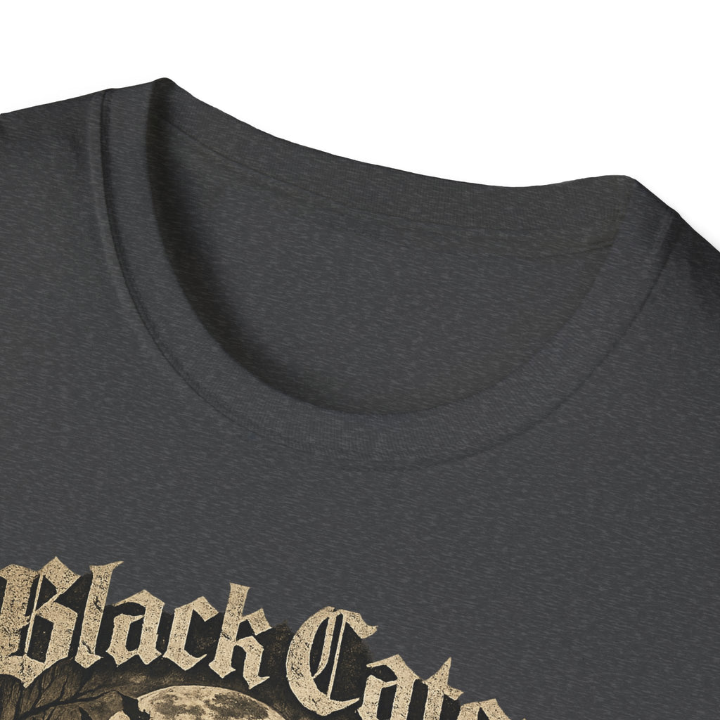 Black Cats & Coffee T-Shirt | Vintage Gothic Cat Illustration, Coffee Lover