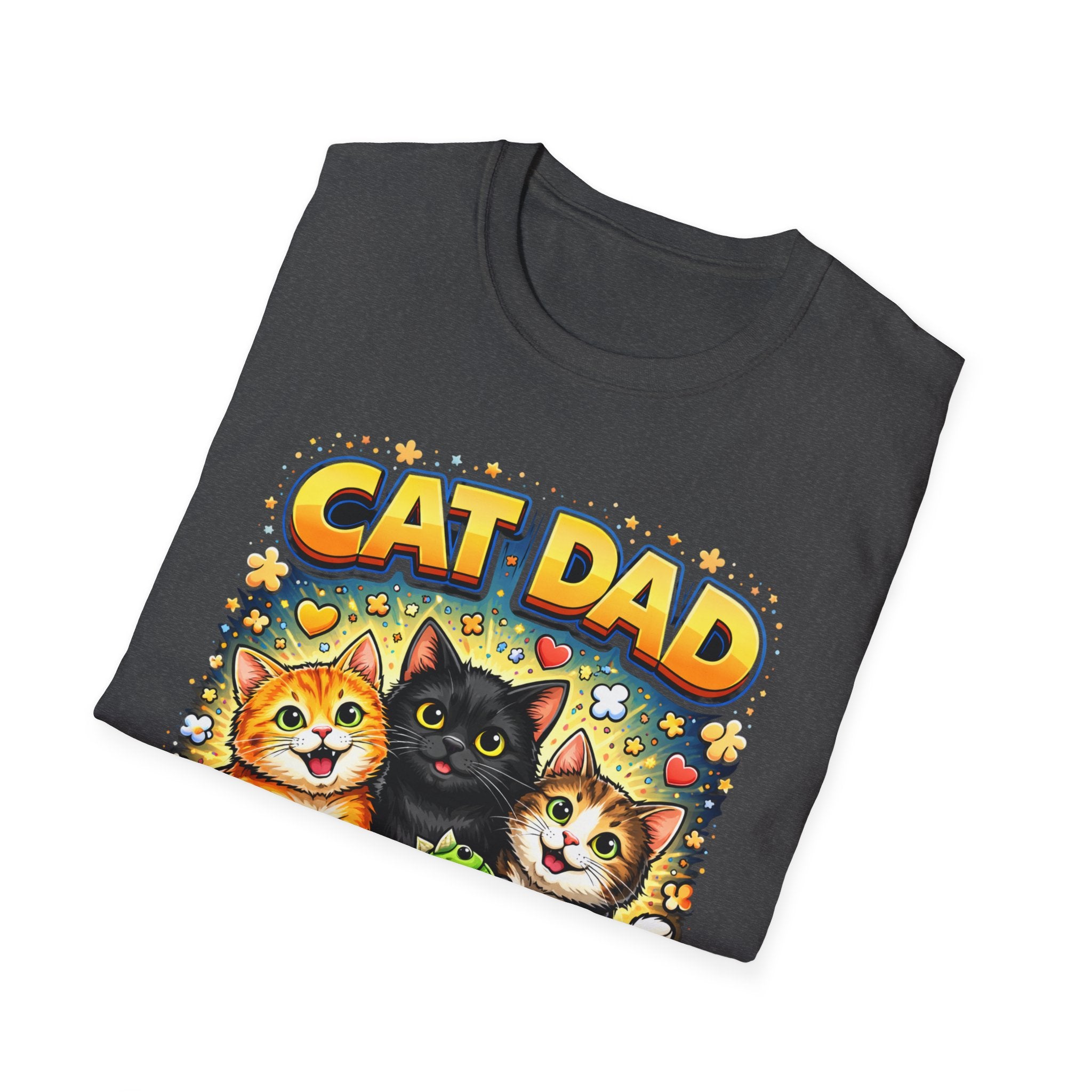 Cat Dad graphic T-Shirt | Cute kittens, colorful illustration, pet lover tee