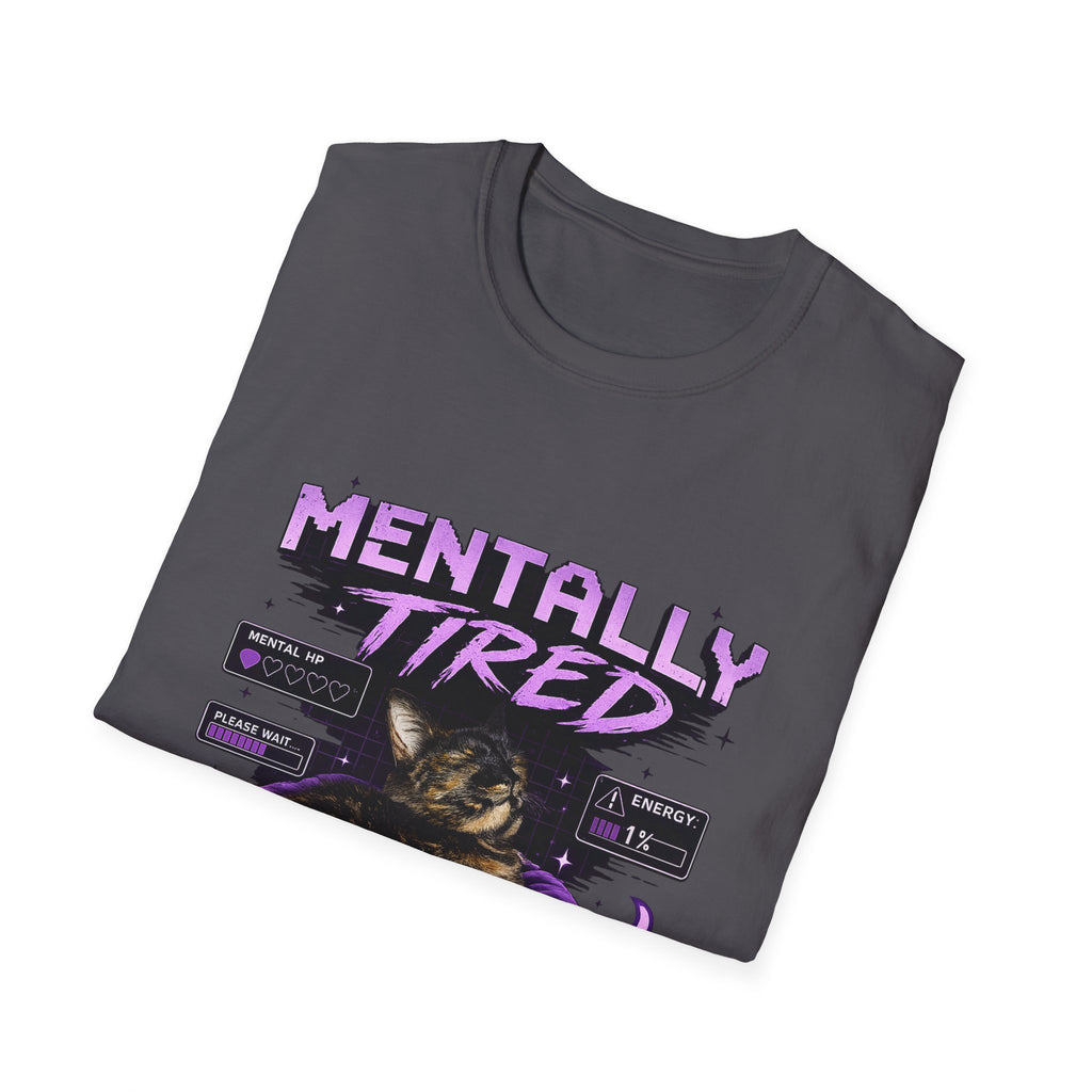Mentally Tired Tortie Cat retro vaporwave T-Shirt | Vaporwave Cat Tee