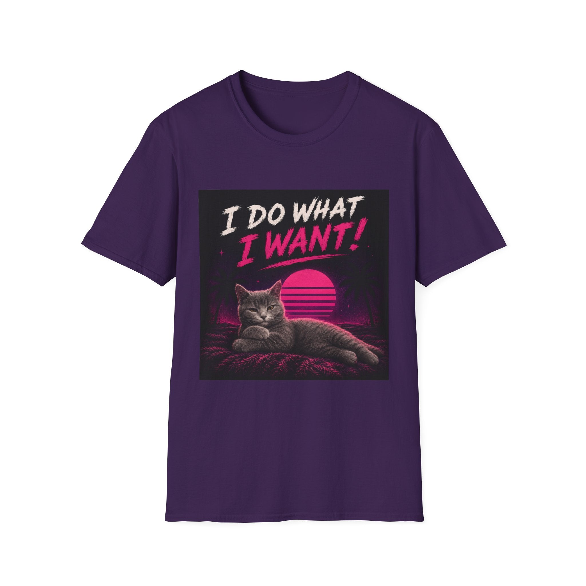 I Do What I Want Retro Cat T-Shirt | 80s Vaporwave Cat Tee