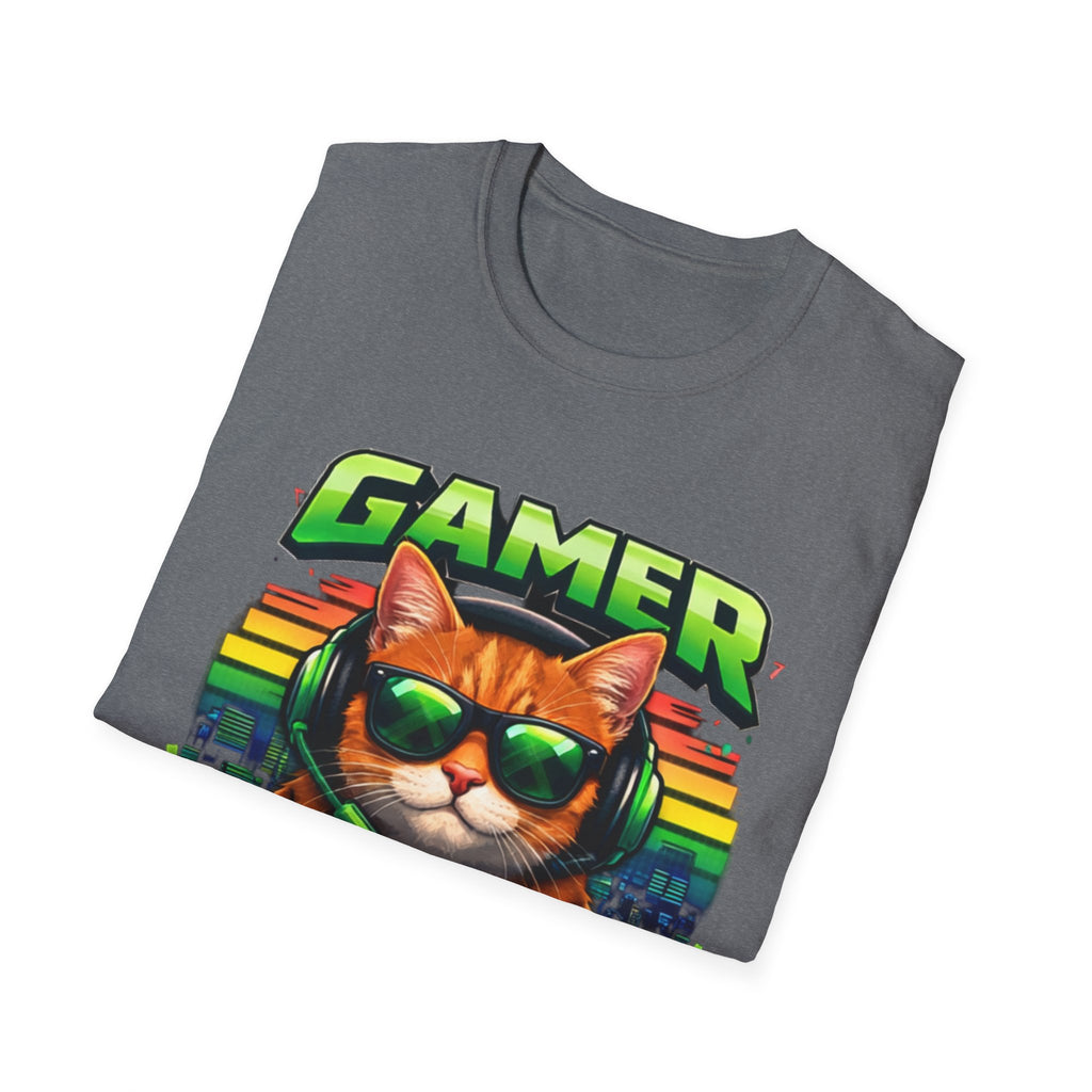 Gamer Cat with Controller T-Shirt | Eat Sleep Game Repeat
