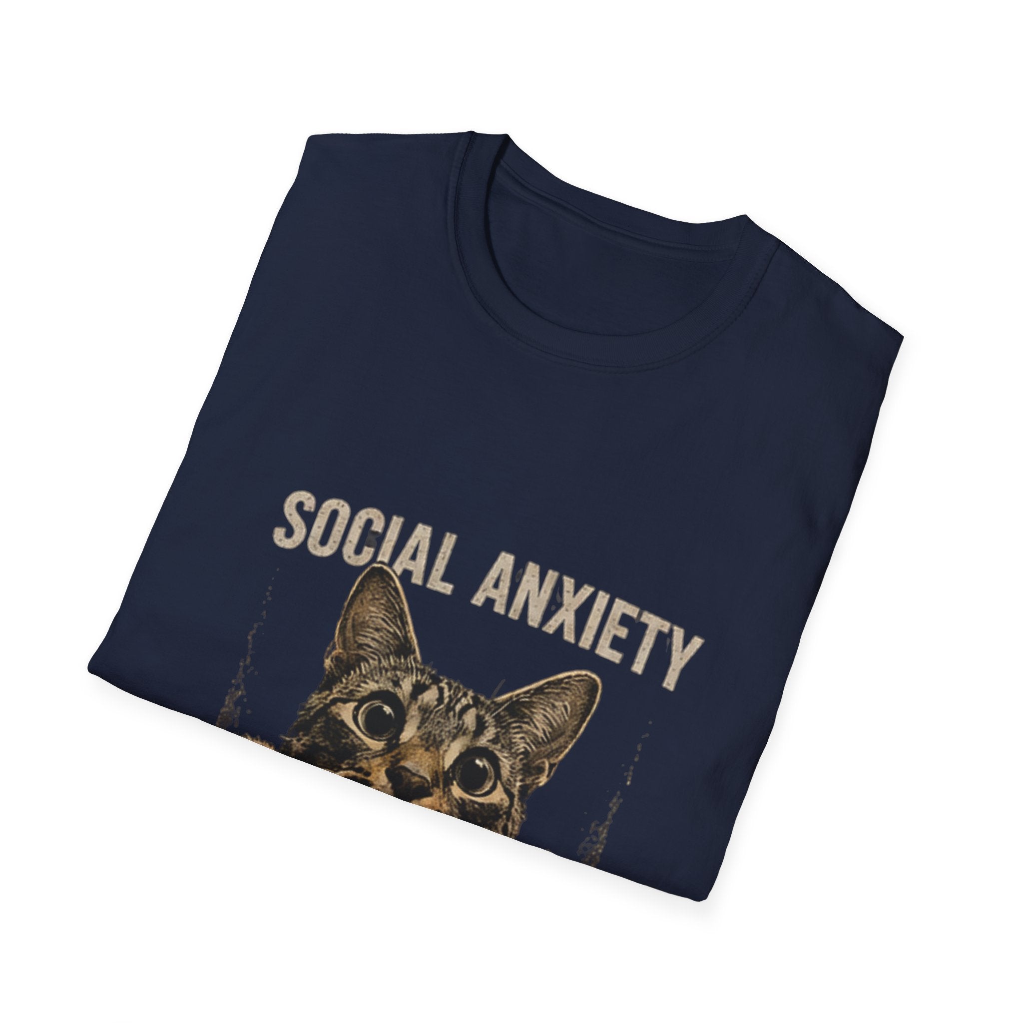 Social Anxiety Cat Leave Me Alone T-Shirt | Cat Illustration, Funny Text