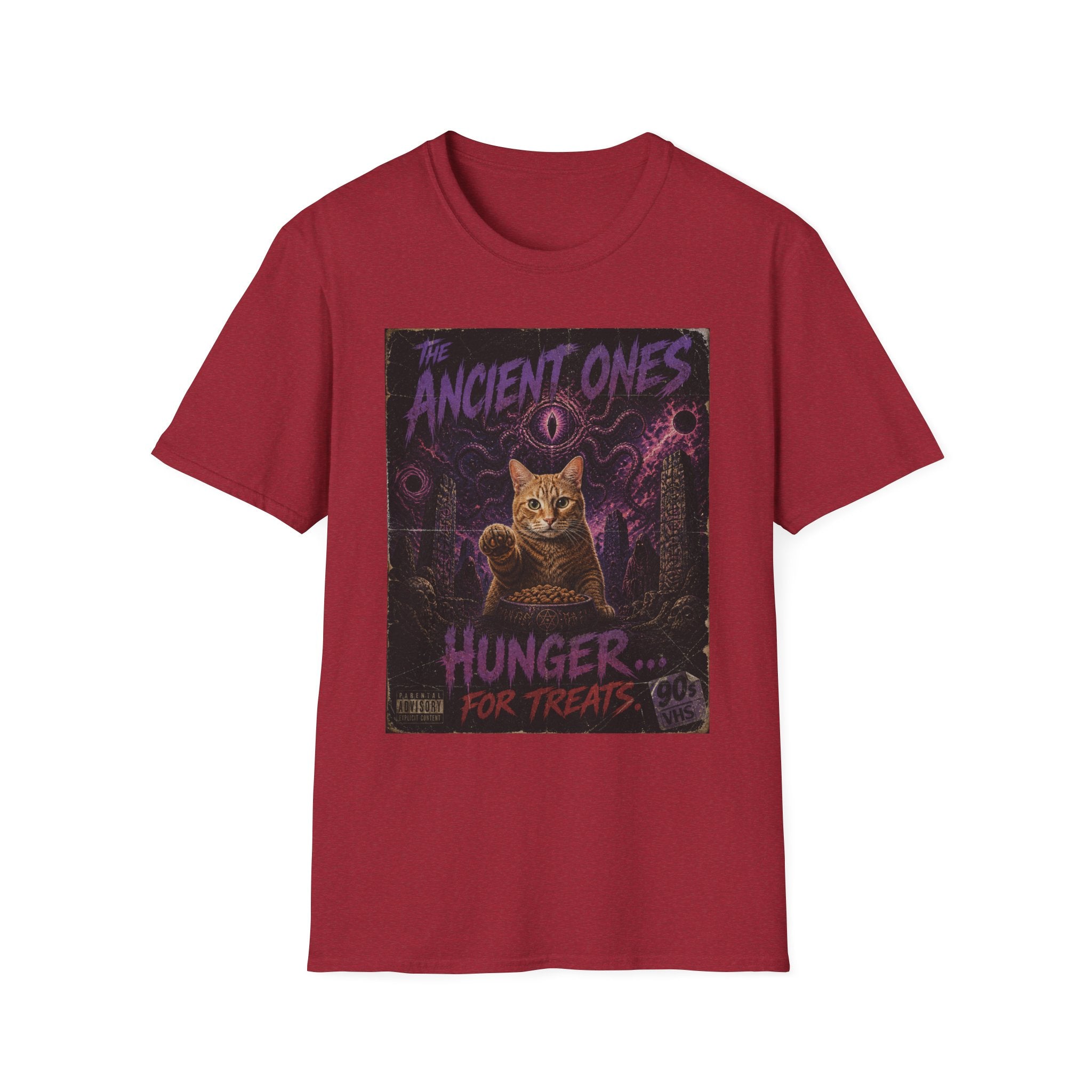 Ancient Ones Cat Horror Poster T-Shirt | Cthulhu Cat Hunger for Treats