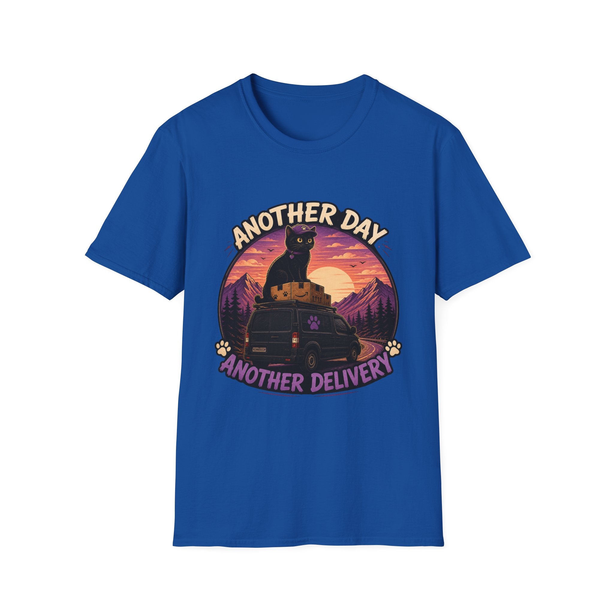 Another Day Another Delivery cat sunset T-Shirt | Delivery Cat Graphic Tee