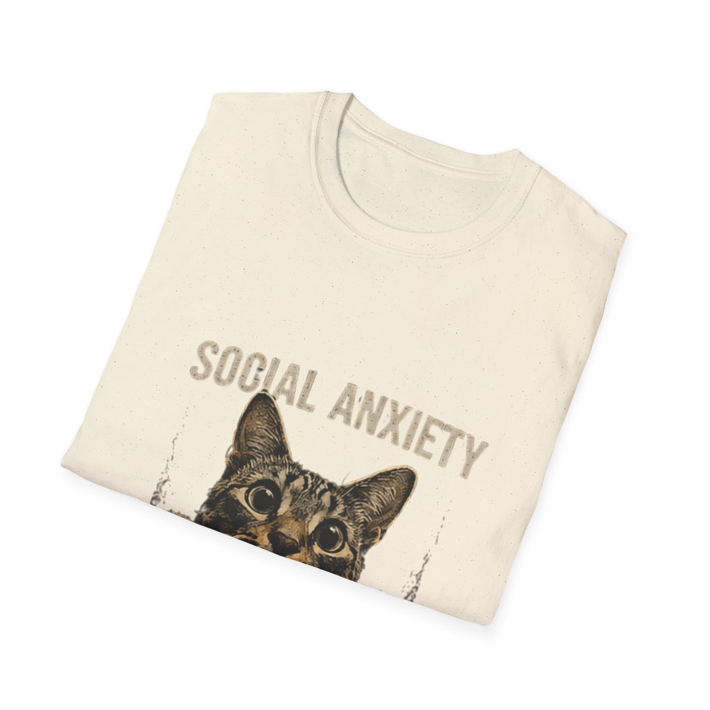 Social Anxiety Cat Leave Me Alone T-Shirt | Cat Illustration, Funny Text