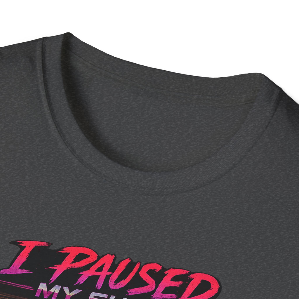 I Paused My Show Cat Watching Graphic T-Shirt | Retro Synthwave TV Design