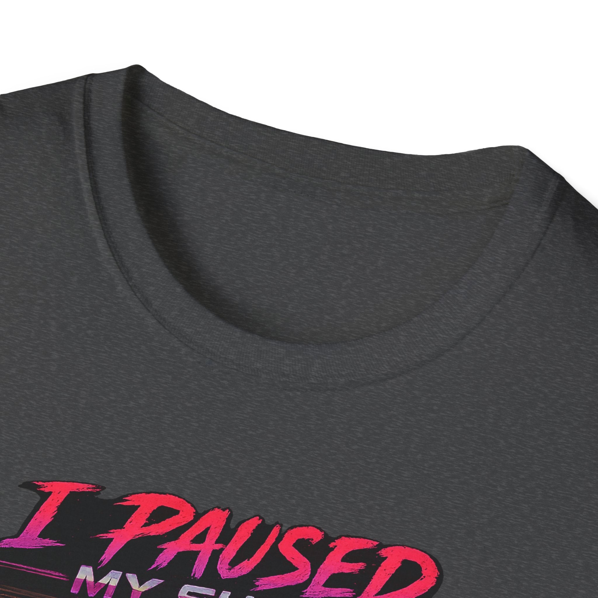 I Paused My Show Cat Watching Graphic T-Shirt | Retro Synthwave TV Design
