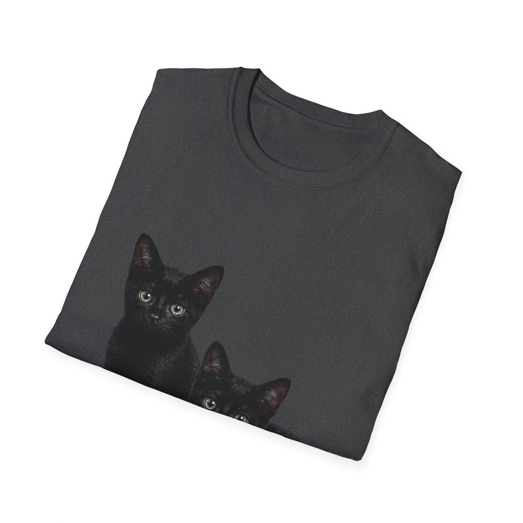 Black Kittens Illustration T-Shirt | Cute Cat Artwork