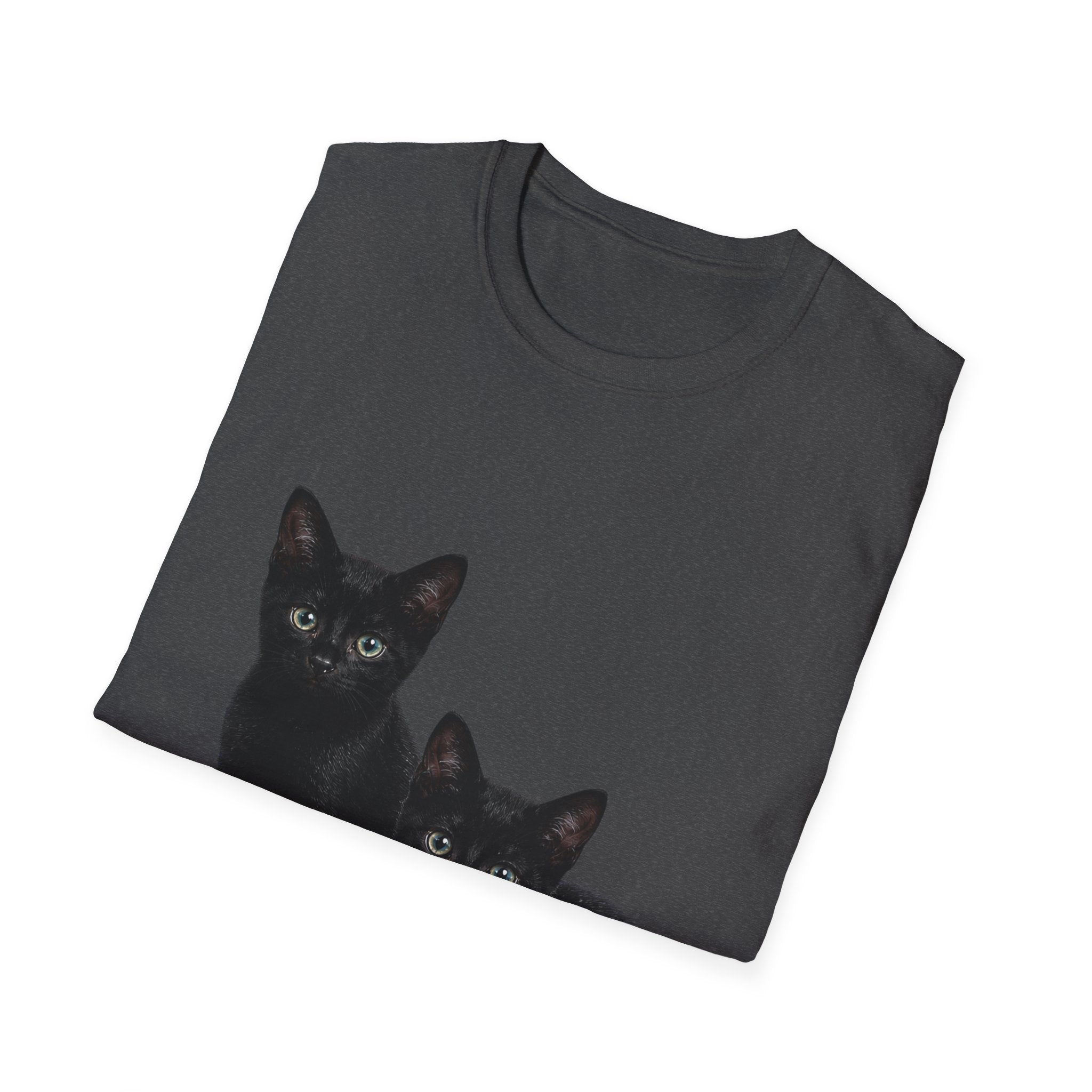 Black Kittens Illustration T-Shirt | Cute Cat Artwork