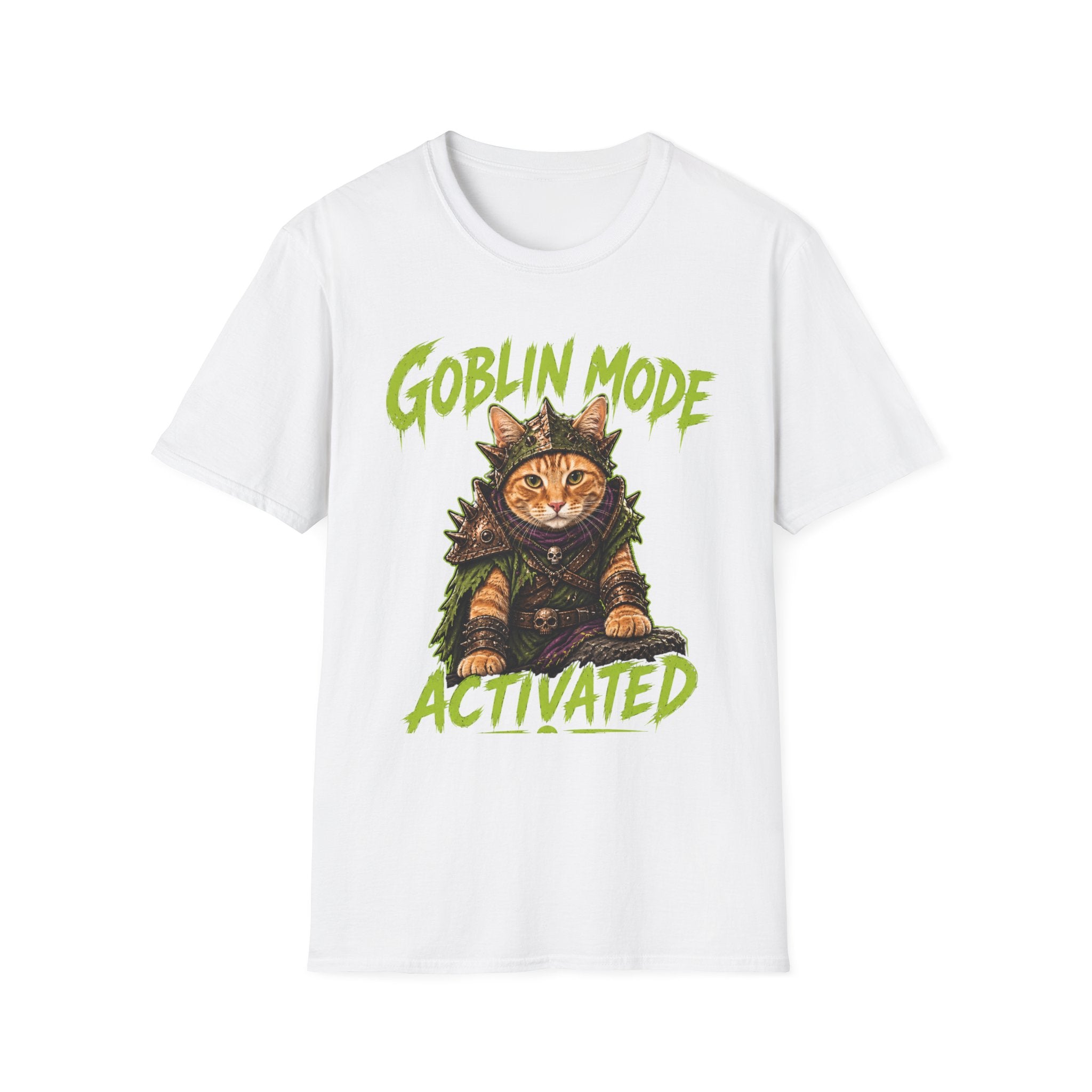 Goblin Mode Activated Cat T-Shirt | Fantasy Cat Illustration, Halloween Vibe