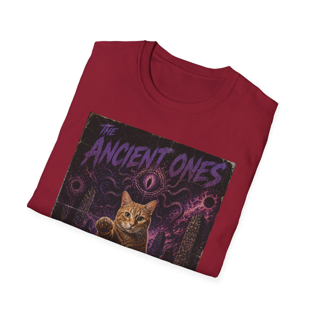 Ancient Ones Cat Horror Poster T-Shirt | Cthulhu Cat Hunger for Treats